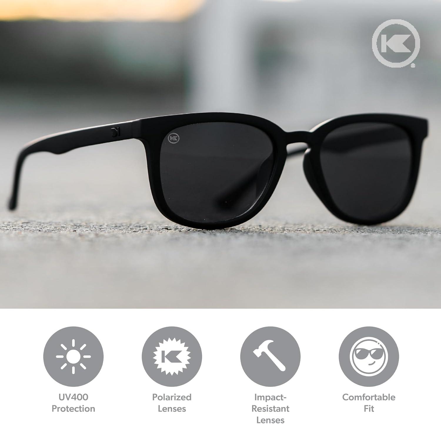 imageKnockaround Paso Robles Polarized Sunglasses for Women ampamp Men  Impact Resistant Lenses ampamp Full UV400 ProtectionMatte Black on Black  Smoke