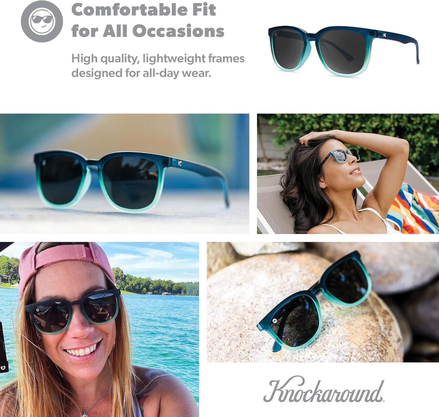 imageKnockaround Paso Robles Polarized Sunglasses for Women ampamp Men  Impact Resistant Lenses ampamp Full UV400 ProtectionRising Tide