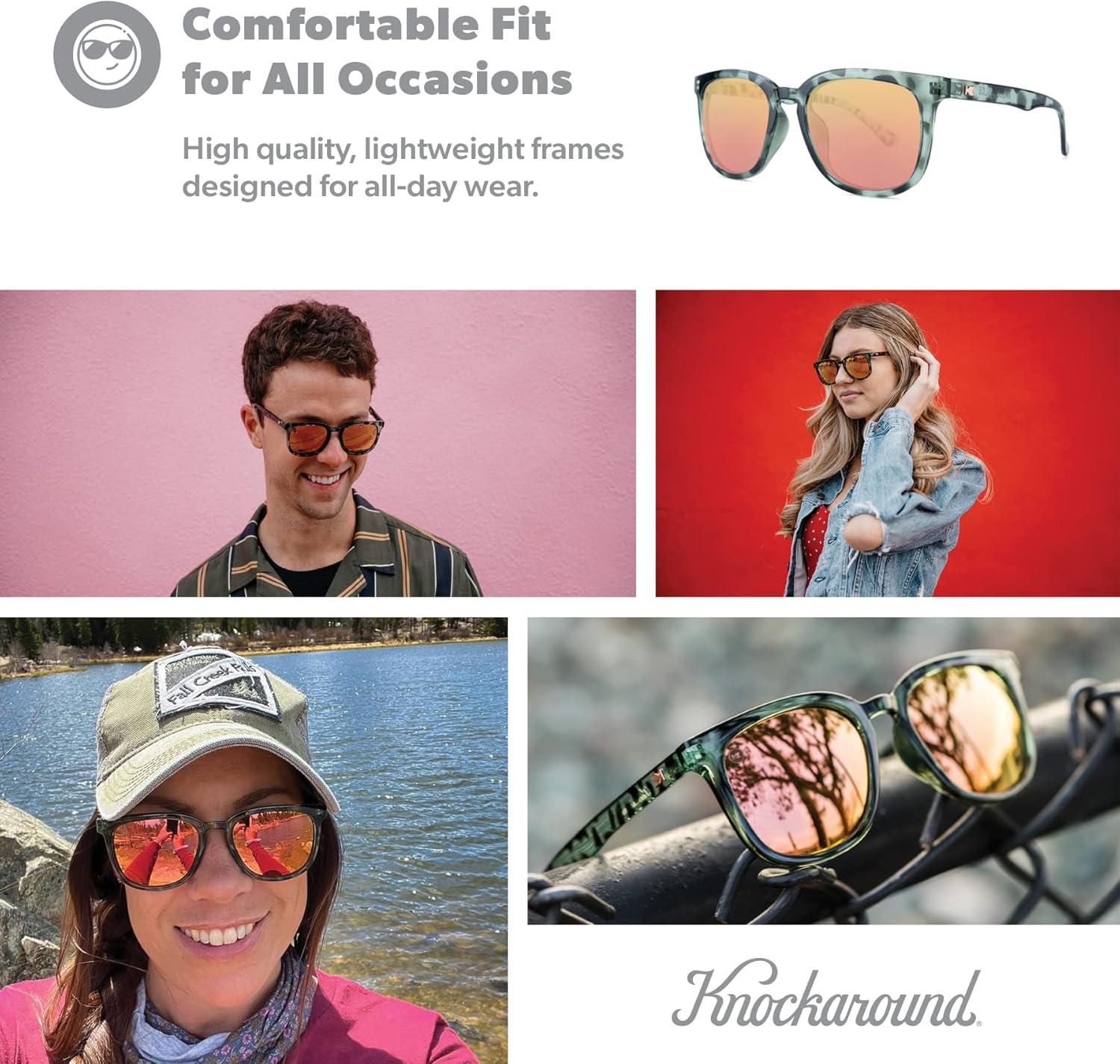 imageKnockaround Paso Robles Polarized Sunglasses for Women ampamp Men  Impact Resistant Lenses ampamp Full UV400 ProtectionSlate Tortoise Shell  Rose Gold