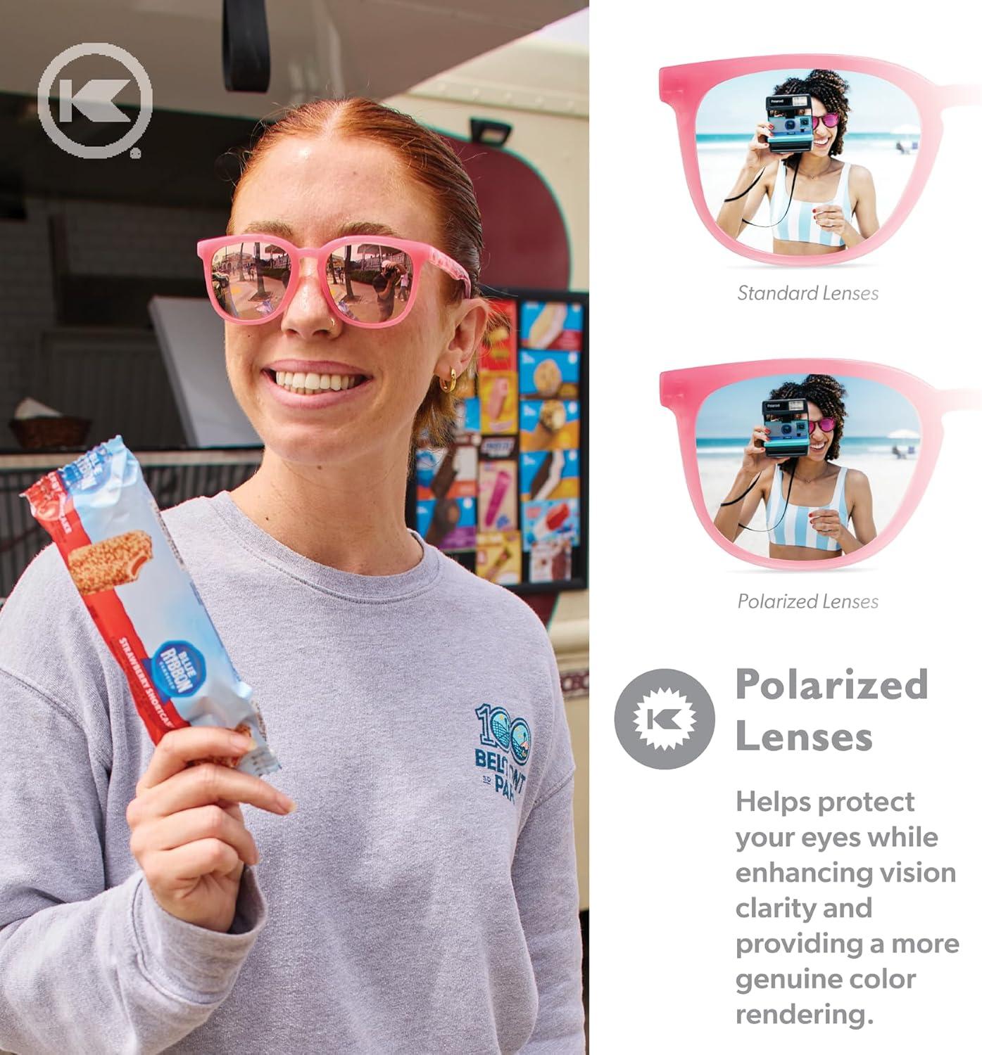 imageKnockaround Paso Robles Polarized Sunglasses for Women ampamp Men  Impact Resistant Lenses ampamp Full UV400 ProtectionStrawberry Cake Pop