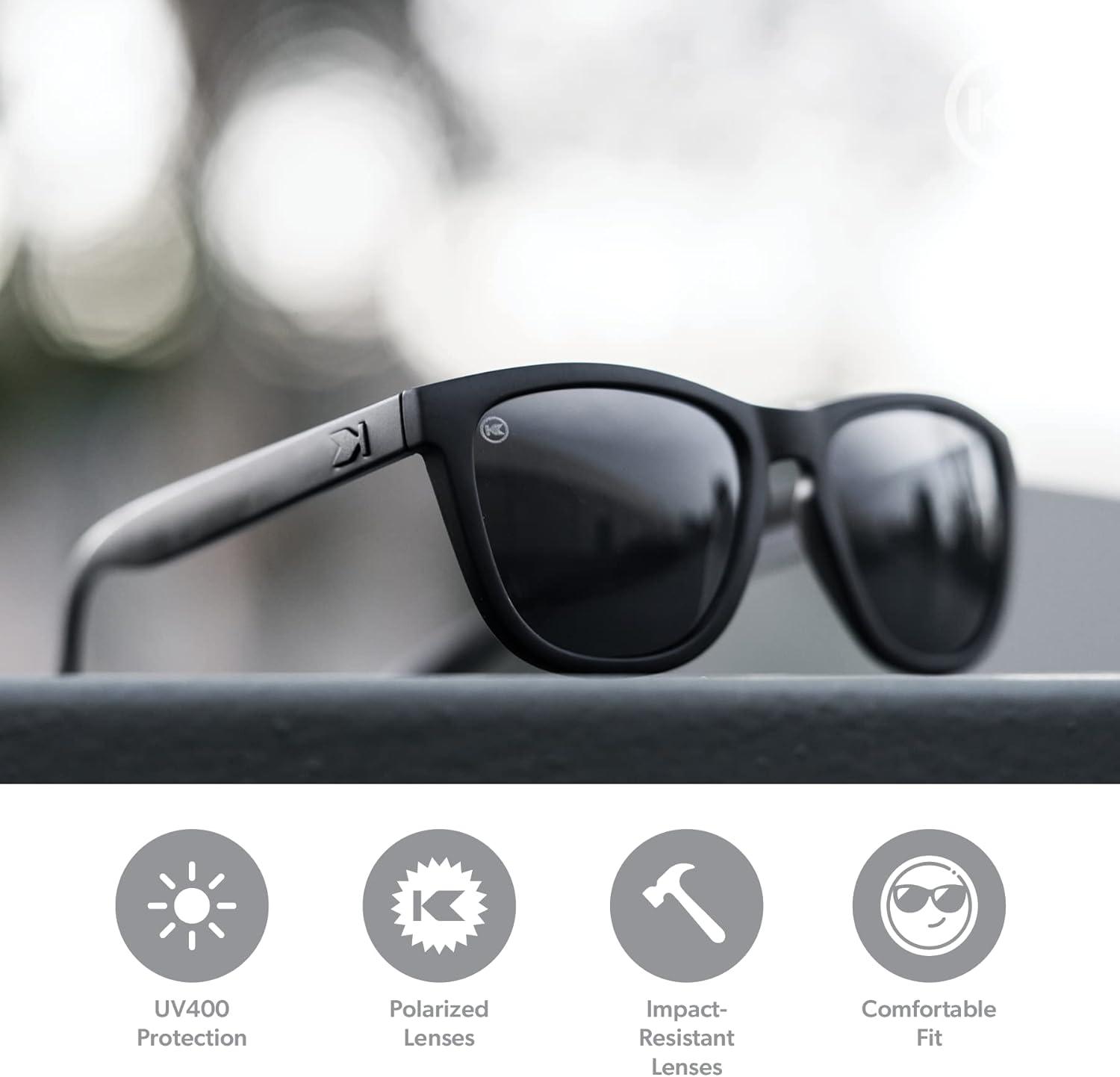 imageKnockaround Premiums and Sport Polarized Sunglasses for Men ampamp Women Impact Resistant Lenses ampamp Full UV400 ProtectionBlack on Black Smoke