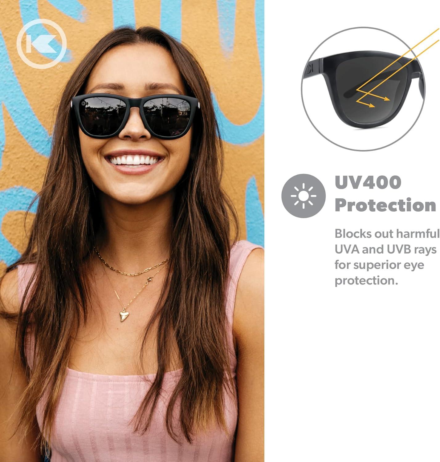 imageKnockaround Premiums and Sport Polarized Sunglasses for Men ampamp Women Impact Resistant Lenses ampamp Full UV400 ProtectionBlack on Black Smoke