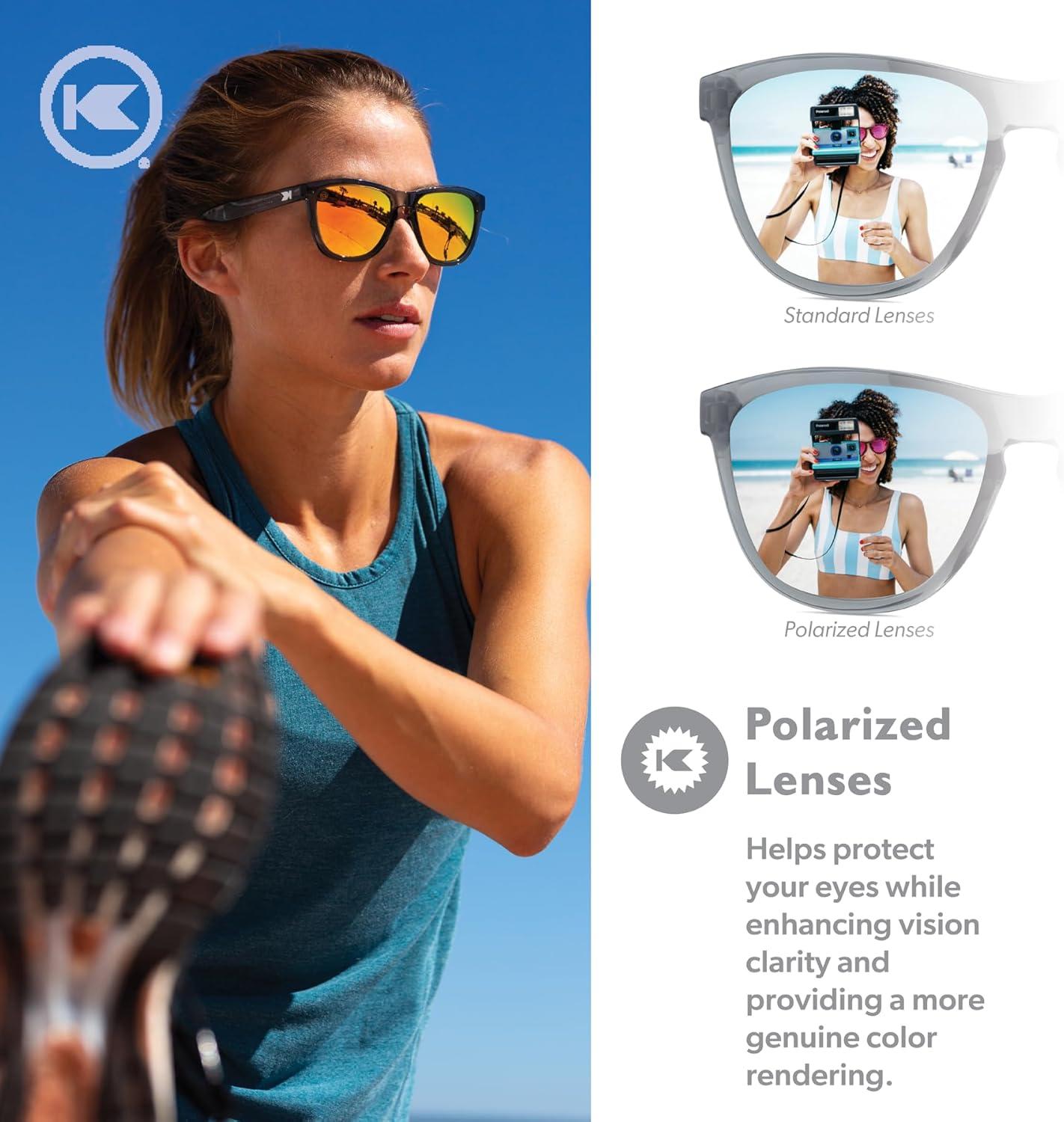 imageKnockaround Premiums and Sport Polarized Sunglasses for Men ampamp Women Impact Resistant Lenses ampamp Full UV400 ProtectionClear Grey Sunset