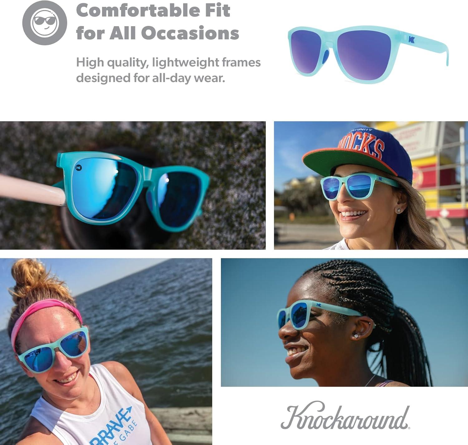 imageKnockaround Premiums and Sport Polarized Sunglasses for Men ampamp Women  Impact Resistant Lenses ampamp Full UV400 ProtectionIcy Blue  Moonshine