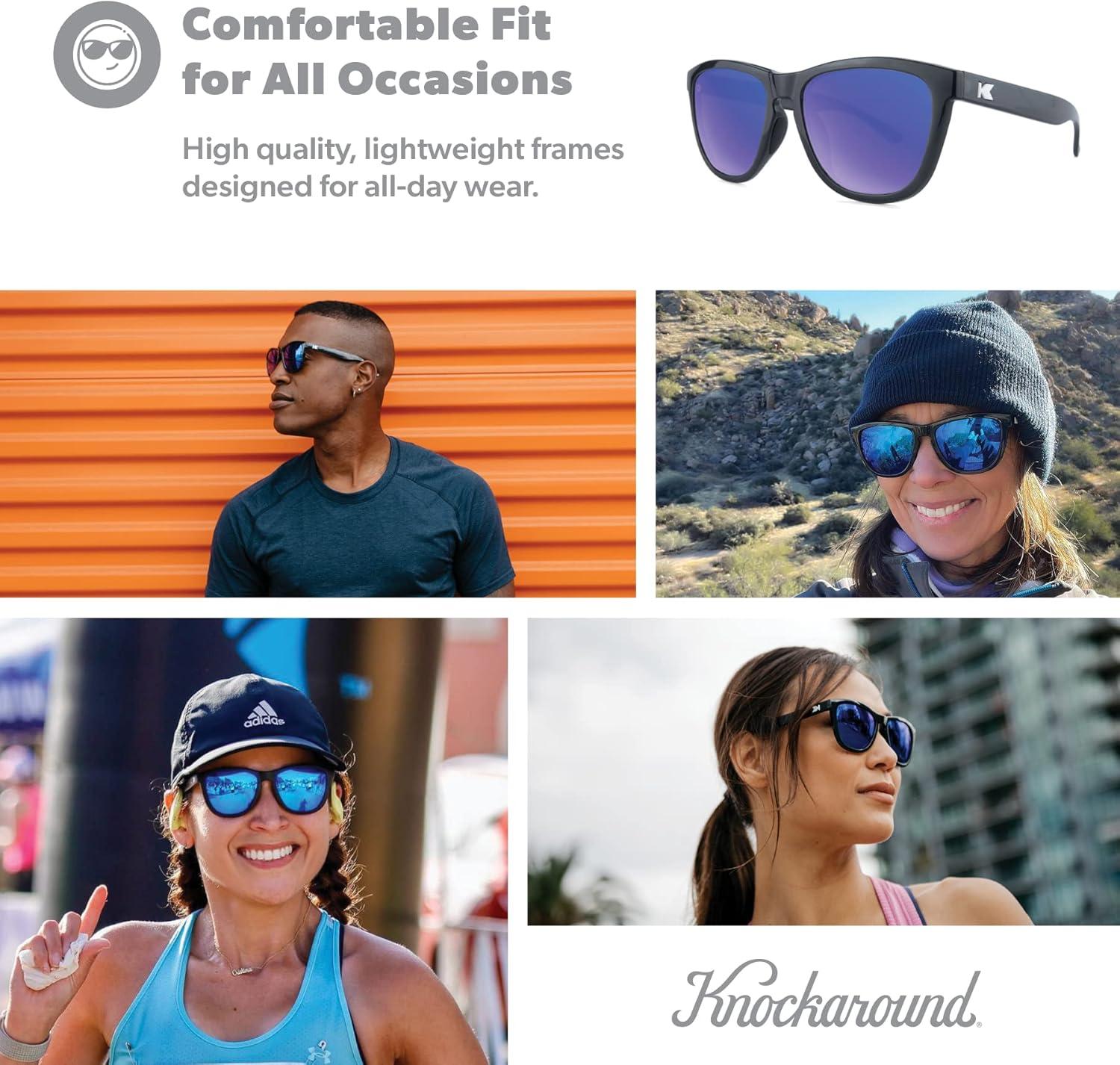 imageKnockaround Premiums and Sport Polarized Sunglasses for Men ampamp Women  Impact Resistant Lenses ampamp Full UV400 ProtectionJelly Black  Moonshine