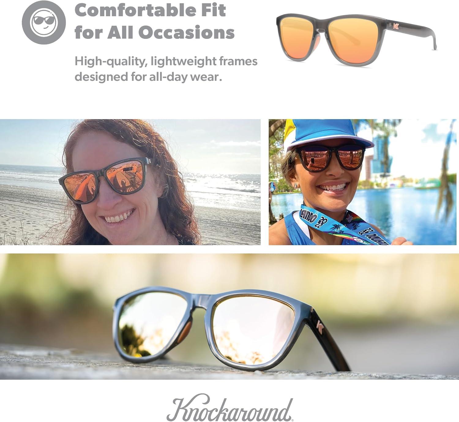 imageKnockaround Premiums and Sport Polarized Sunglasses for Men ampamp Women Impact Resistant Lenses ampamp Full UV400 ProtectionJelly Grey Peach