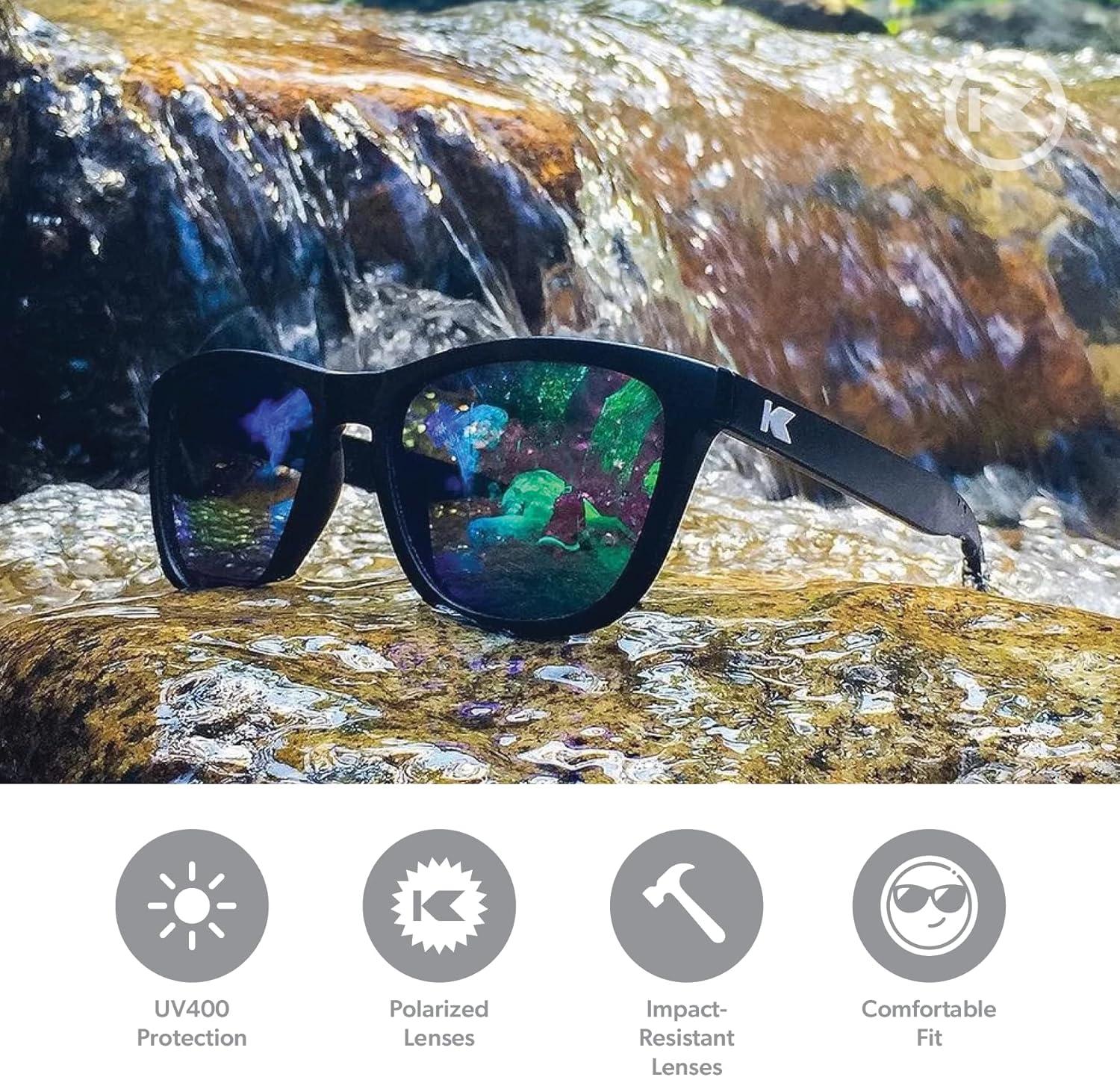 imageKnockaround Premiums and Sport Polarized Sunglasses for Men ampamp Women Impact Resistant Lenses ampamp Full UV400 ProtectionMatte Black Green Moonshine