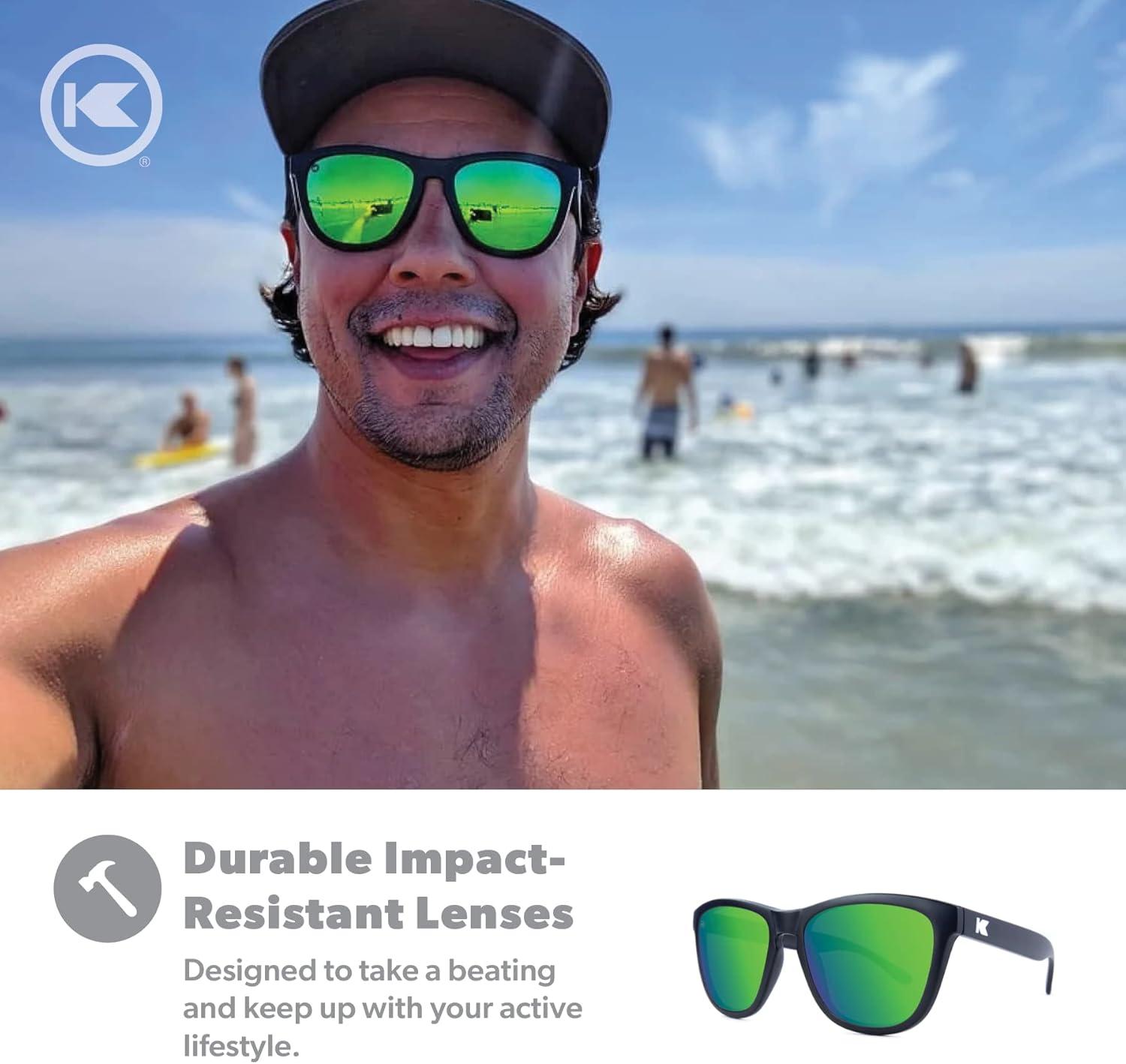 imageKnockaround Premiums and Sport Polarized Sunglasses for Men ampamp Women Impact Resistant Lenses ampamp Full UV400 ProtectionMatte Black Green Moonshine