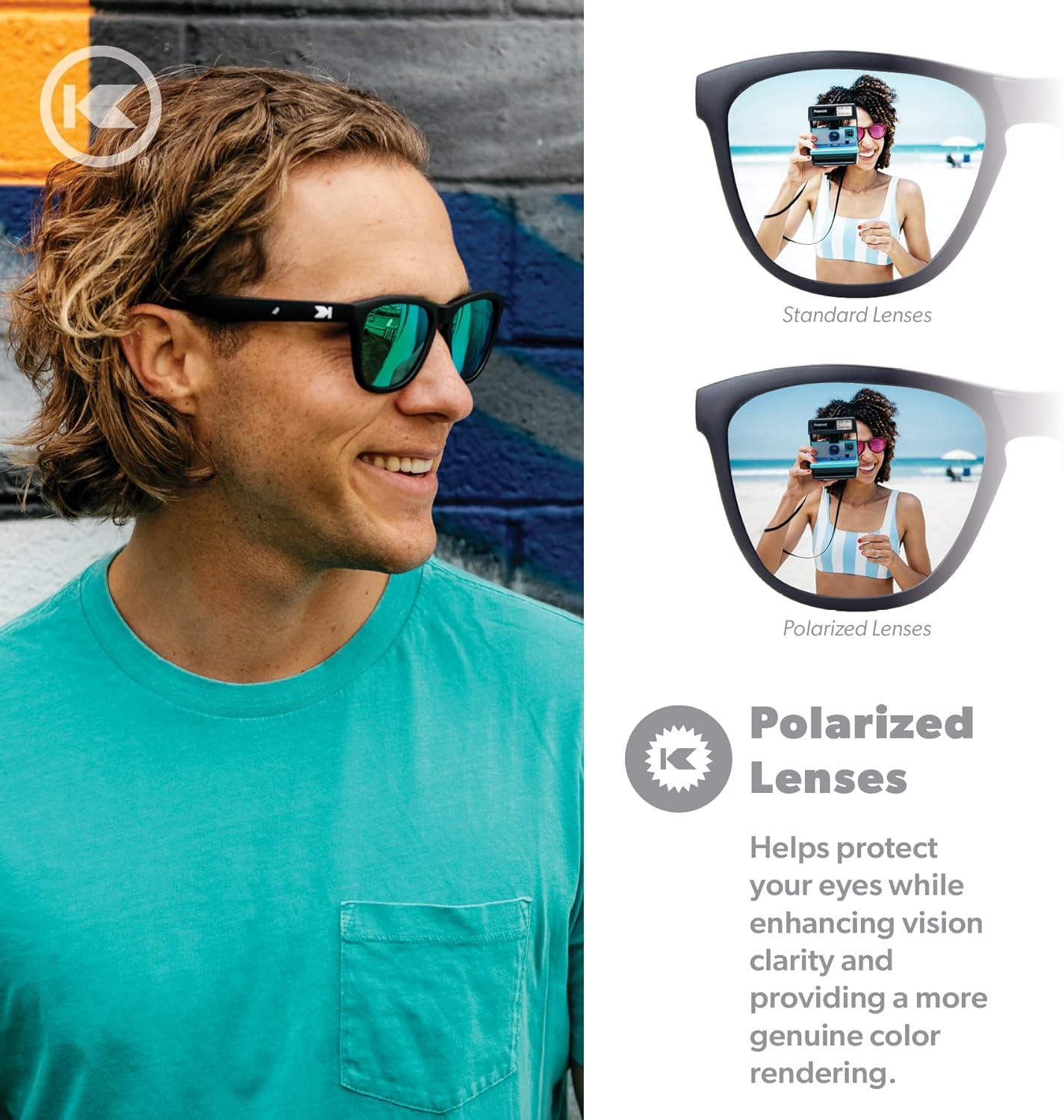 imageKnockaround Premiums and Sport Polarized Sunglasses for Men ampamp Women Impact Resistant Lenses ampamp Full UV400 ProtectionMatte Black Green Moonshine