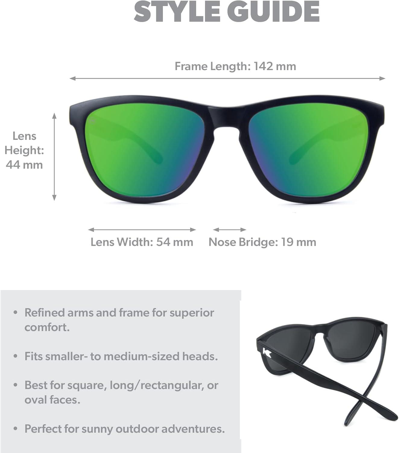imageKnockaround Premiums and Sport Polarized Sunglasses for Men ampamp Women Impact Resistant Lenses ampamp Full UV400 ProtectionMatte Black Green Moonshine