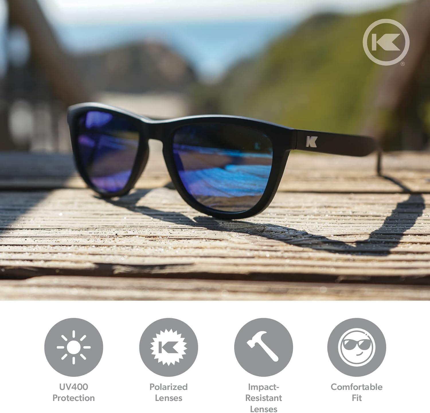 imageKnockaround Premiums and Sport Polarized Sunglasses for Men ampamp Women Impact Resistant Lenses ampamp Full UV400 ProtectionMatte Black Moonshine