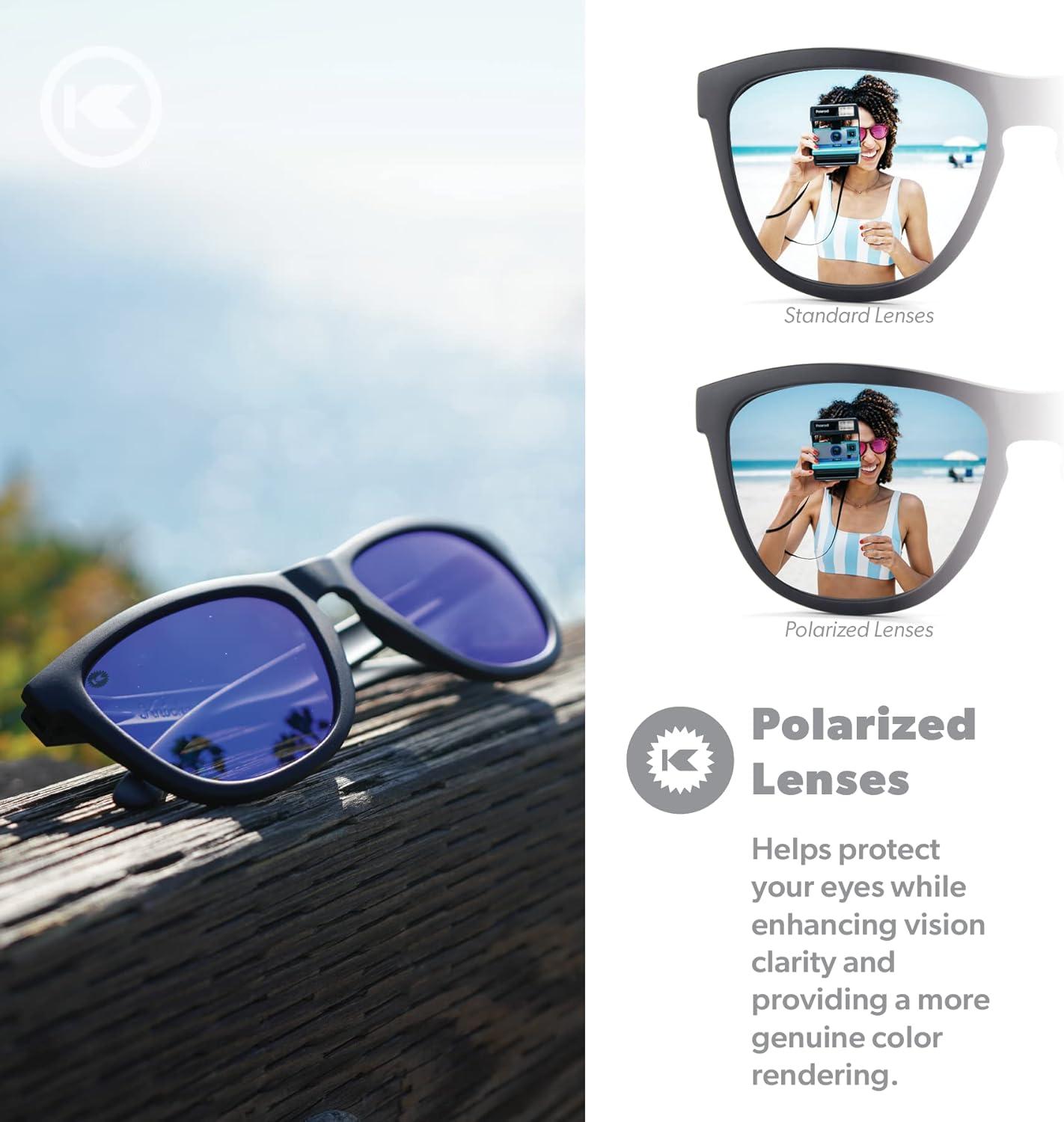 imageKnockaround Premiums and Sport Polarized Sunglasses for Men ampamp Women Impact Resistant Lenses ampamp Full UV400 ProtectionMatte Black Moonshine