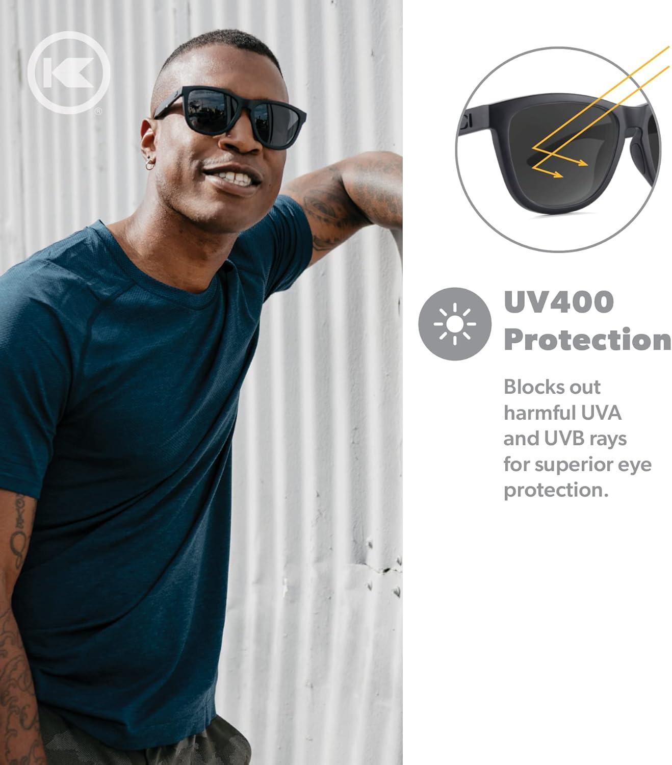 imageKnockaround Premiums and Sport Polarized Sunglasses for Men ampamp Women Impact Resistant Lenses ampamp Full UV400 ProtectionMatte Black on Black Smoke