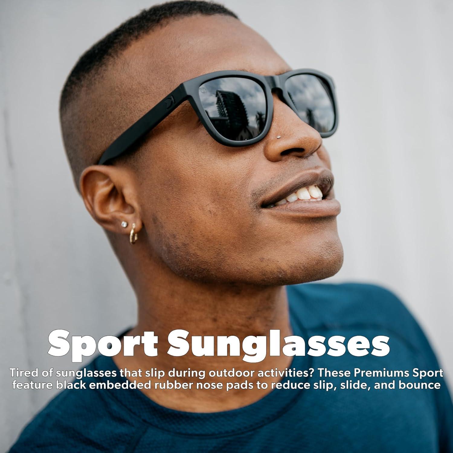 imageKnockaround Premiums and Sport Polarized Sunglasses for Men ampamp Women Impact Resistant Lenses ampamp Full UV400 ProtectionMatte Black on Black Smoke