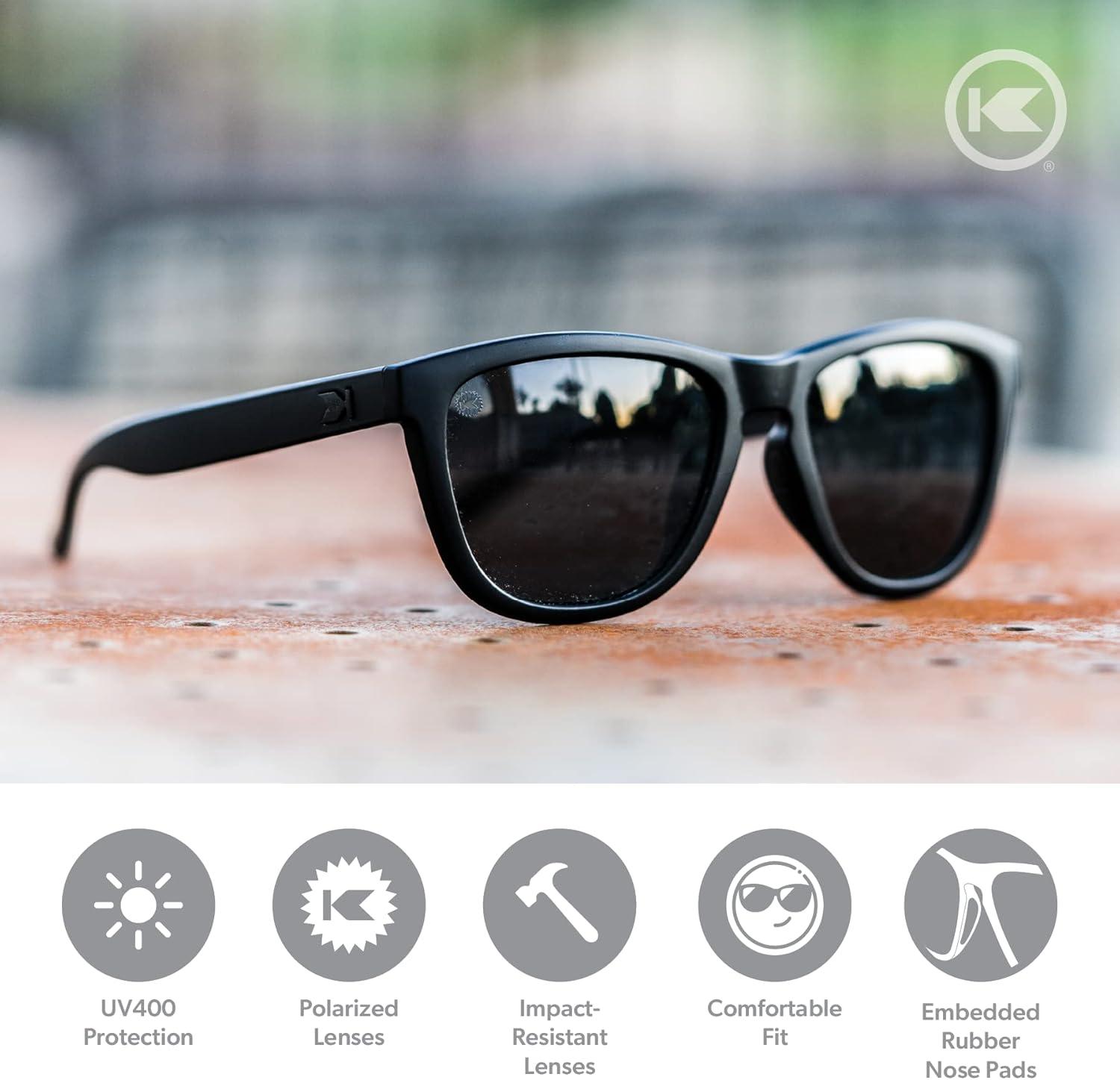 imageKnockaround Premiums and Sport Polarized Sunglasses for Men ampamp Women Impact Resistant Lenses ampamp Full UV400 ProtectionMatte Black on Black Smoke