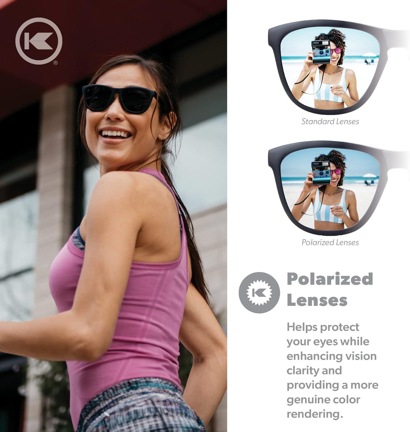 imageKnockaround Premiums and Sport Polarized Sunglasses for Men ampamp Women Impact Resistant Lenses ampamp Full UV400 ProtectionMatte Black on Black Smoke