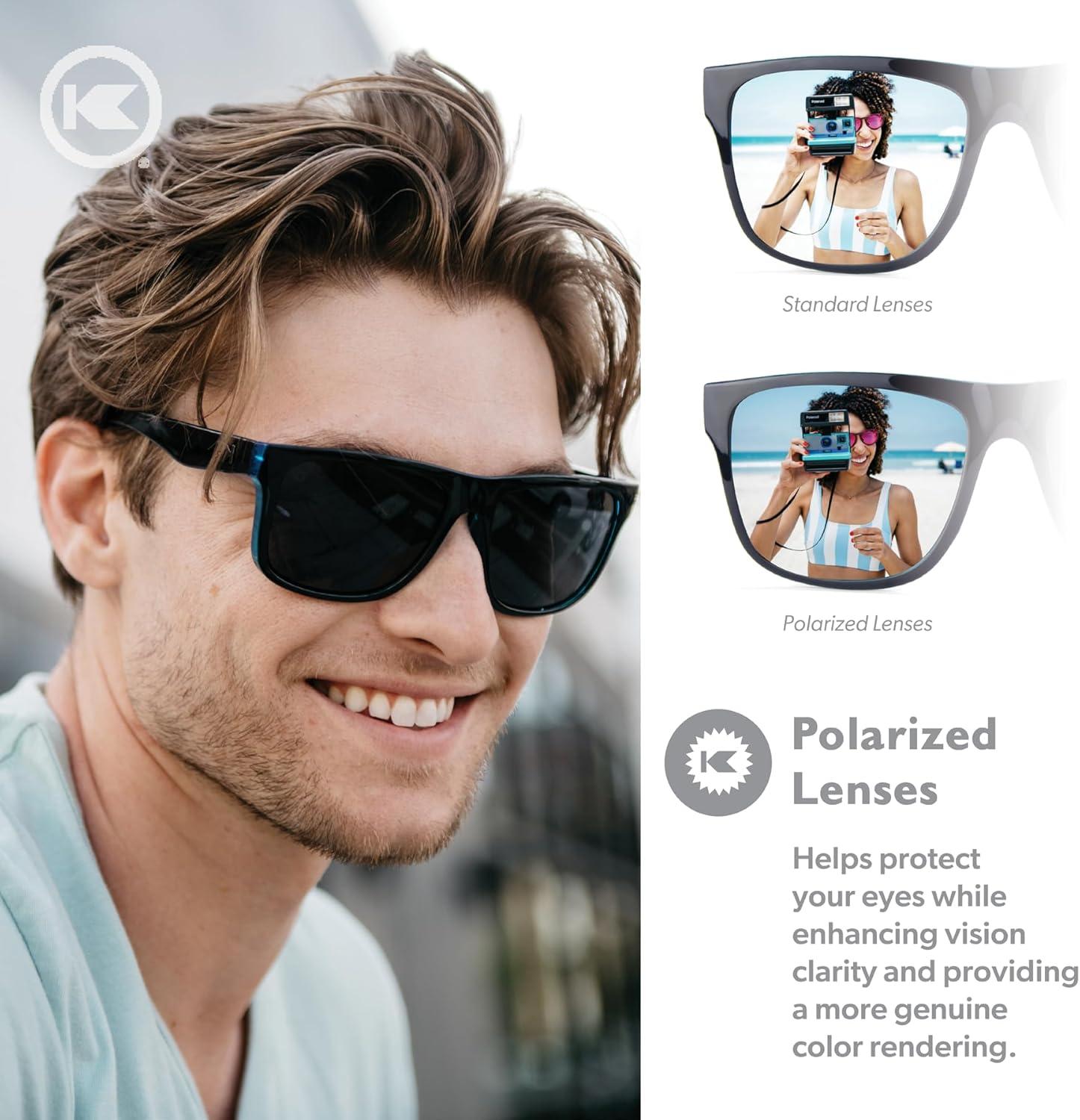 imageKnockaround Torrey Pines and Sport Polarized Sunglasses for Men ampamp Women  Impact Resistant Lenses ampamp Full UV400 ProtectionBlack Ocean