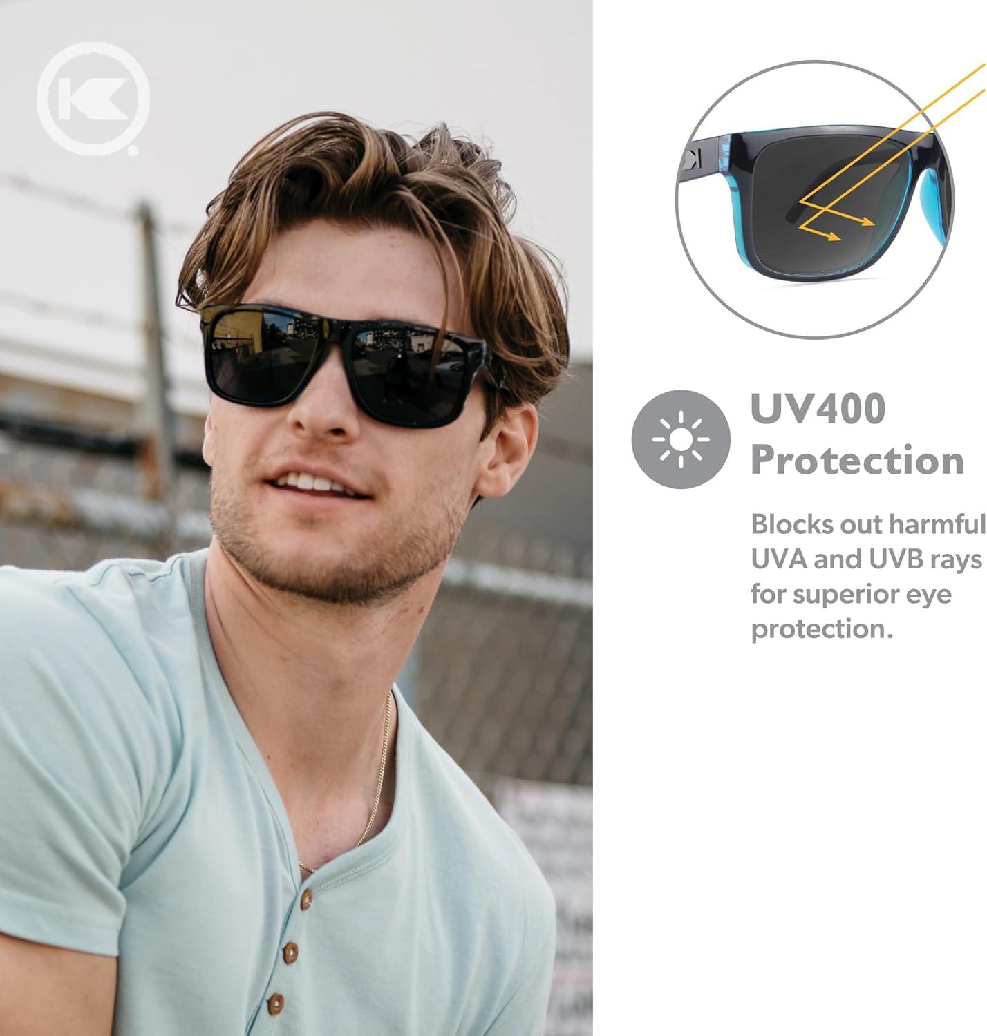 imageKnockaround Torrey Pines and Sport Polarized Sunglasses for Men ampamp Women  Impact Resistant Lenses ampamp Full UV400 ProtectionBlack Ocean