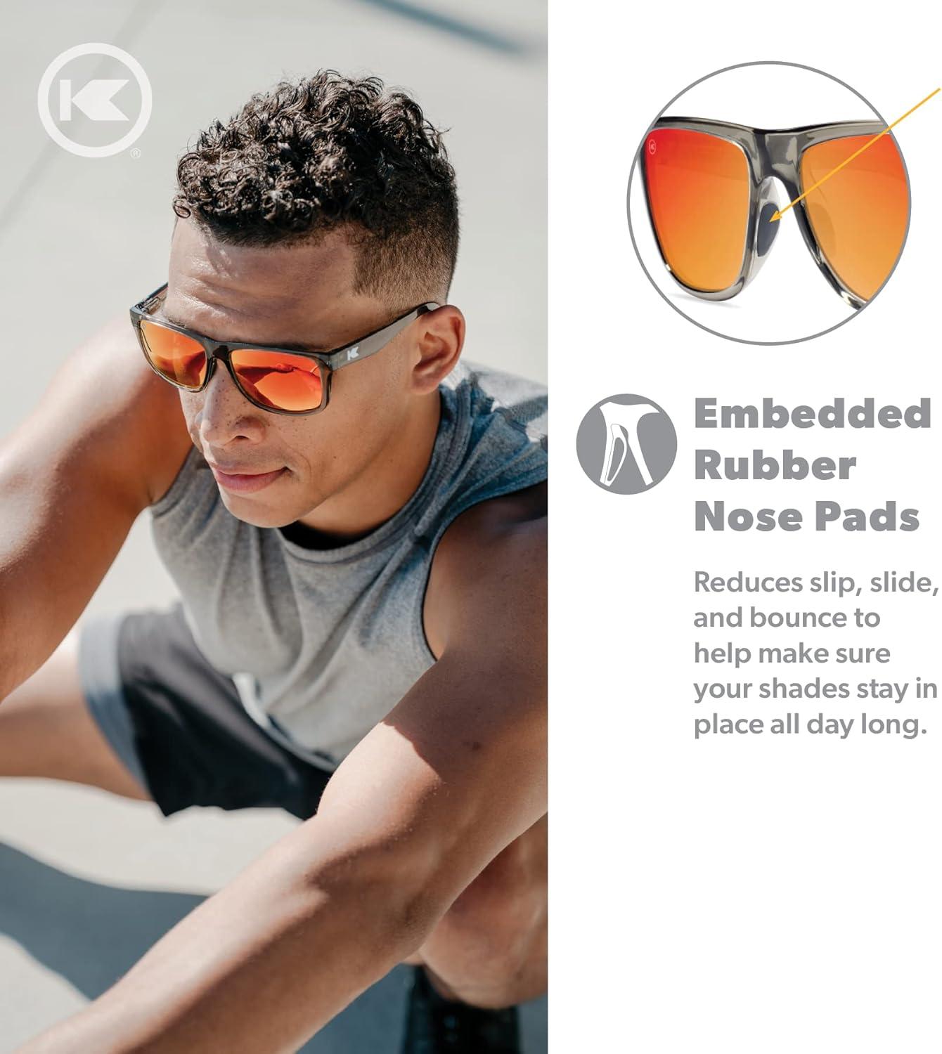 imageKnockaround Torrey Pines and Sport Polarized Sunglasses for Men ampamp Women  Impact Resistant Lenses ampamp Full UV400 ProtectionClear Grey  Red Sunset