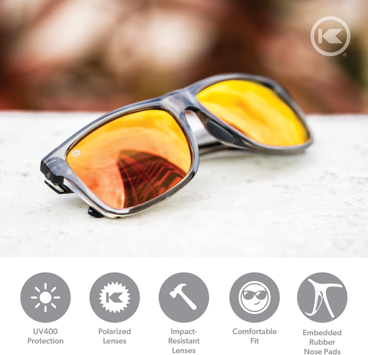 imageKnockaround Torrey Pines and Sport Polarized Sunglasses for Men ampamp Women  Impact Resistant Lenses ampamp Full UV400 ProtectionClear Grey  Red Sunset