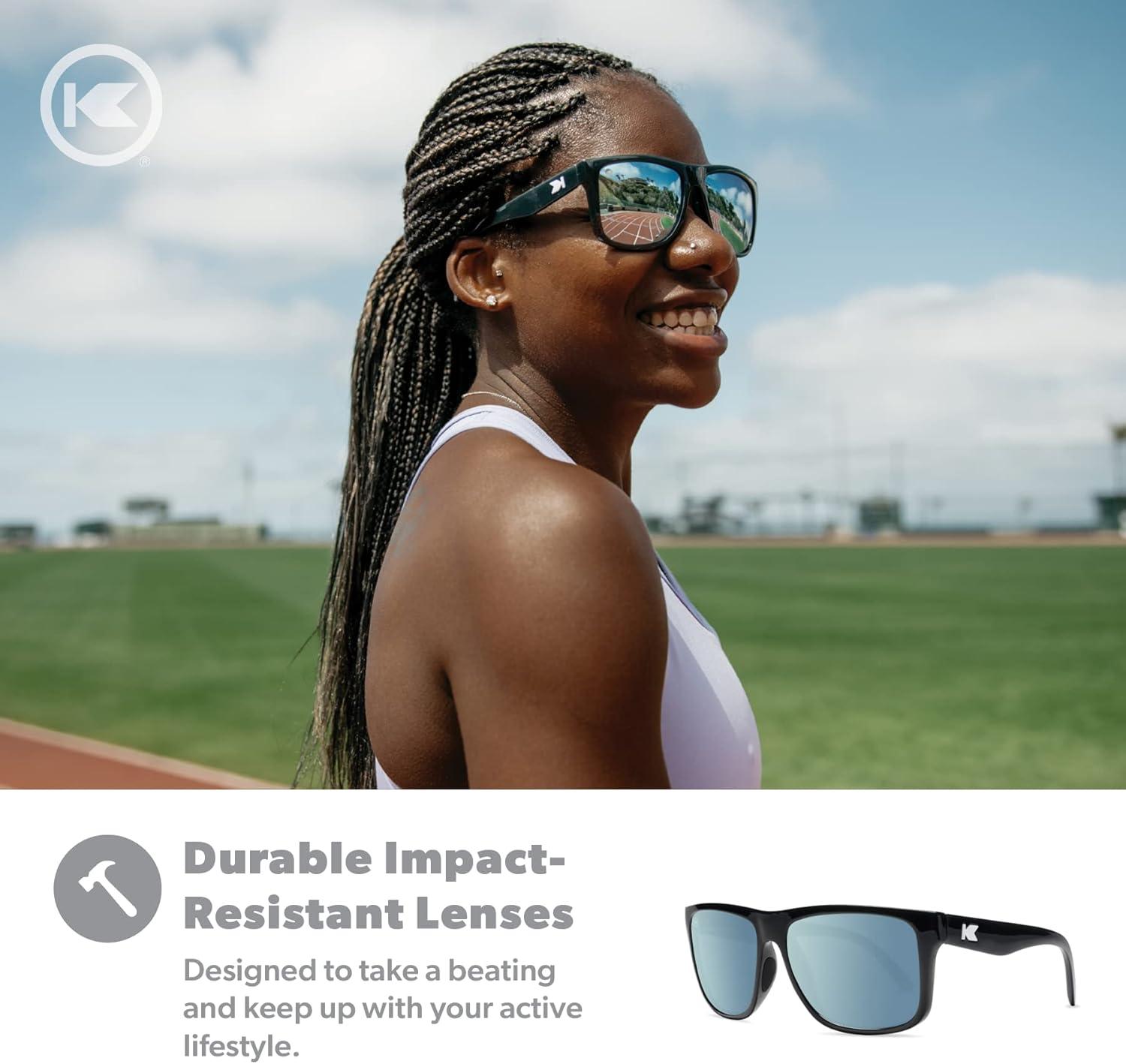 imageKnockaround Torrey Pines and Sport Polarized Sunglasses for Men ampamp Women Impact Resistant Lenses ampamp Full UV400 ProtectionJelly Black Sky Blue