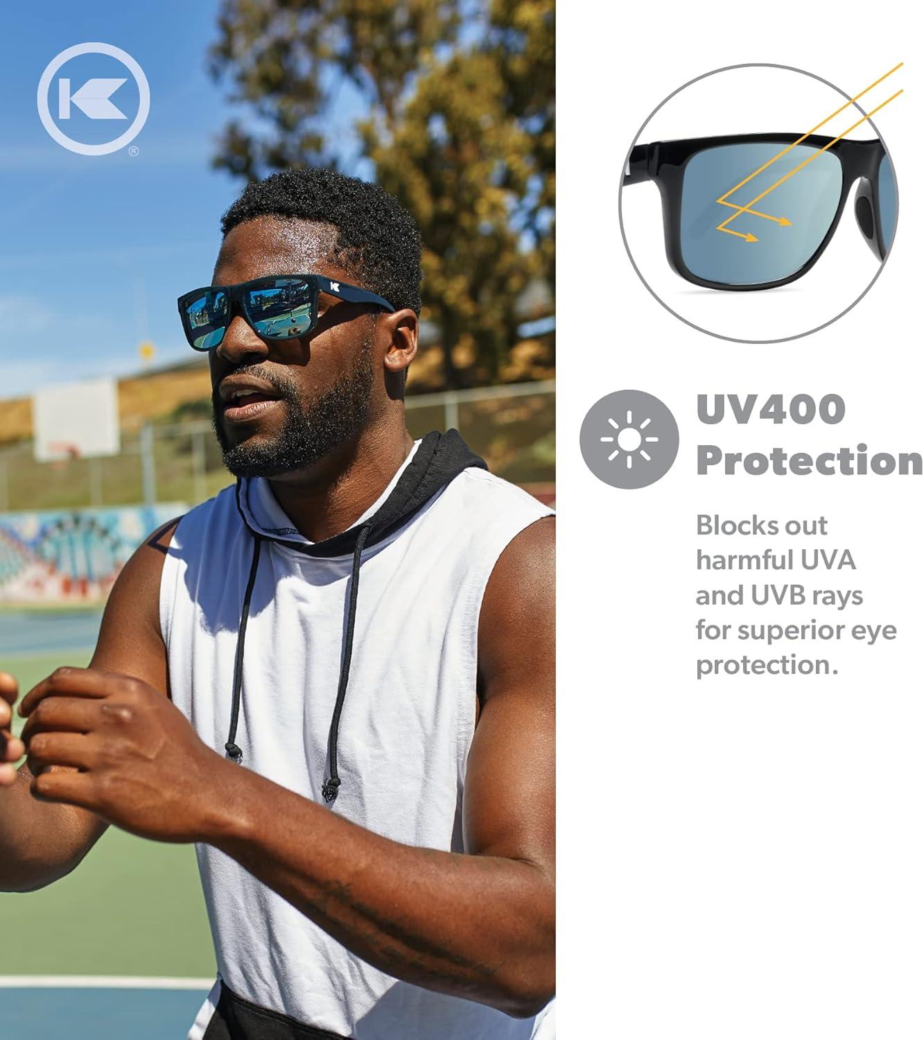 imageKnockaround Torrey Pines and Sport Polarized Sunglasses for Men ampamp Women Impact Resistant Lenses ampamp Full UV400 ProtectionJelly Black Sky Blue