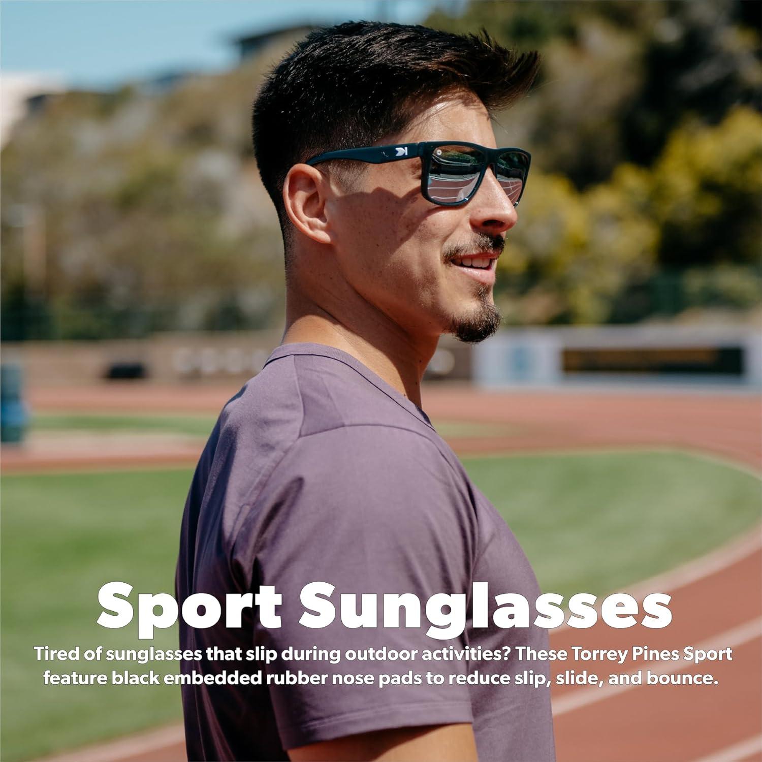 imageKnockaround Torrey Pines and Sport Polarized Sunglasses for Men ampamp Women Impact Resistant Lenses ampamp Full UV400 ProtectionJelly Black Sky Blue