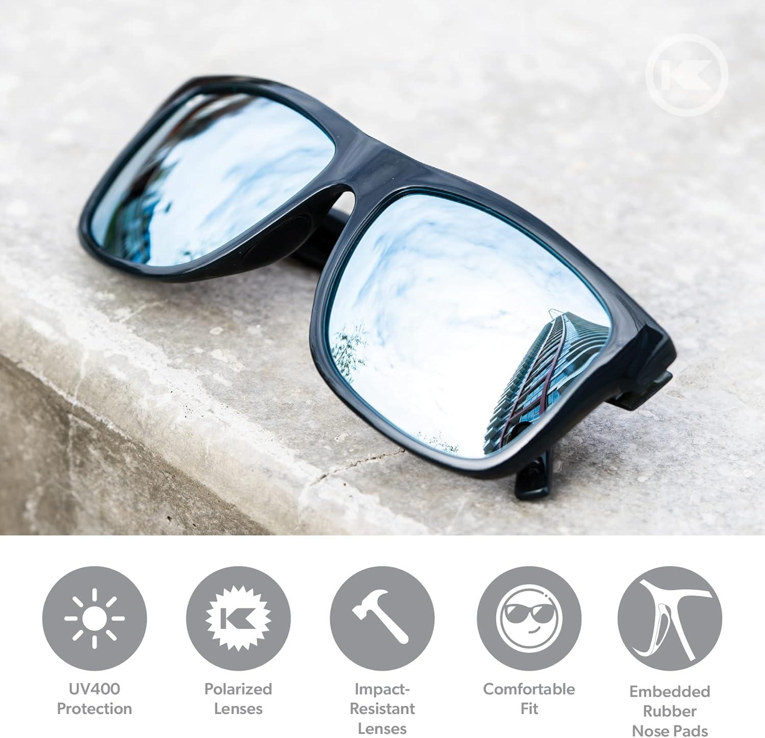 imageKnockaround Torrey Pines and Sport Polarized Sunglasses for Men ampamp Women Impact Resistant Lenses ampamp Full UV400 ProtectionJelly Black Sky Blue