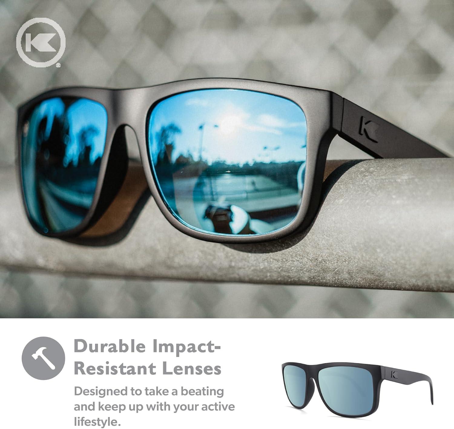 imageKnockaround Torrey Pines and Sport Polarized Sunglasses for Men ampamp Women  Impact Resistant Lenses ampamp Full UV400 ProtectionMatte Black on Black  Sky Blue