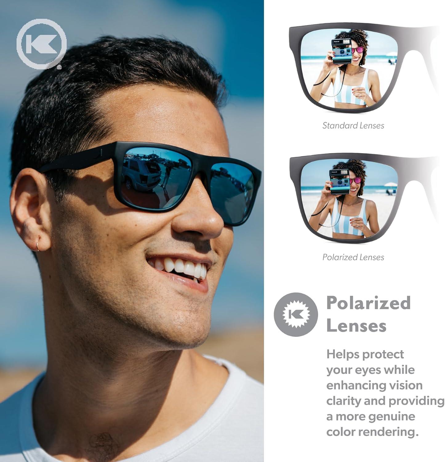 imageKnockaround Torrey Pines and Sport Polarized Sunglasses for Men ampamp Women  Impact Resistant Lenses ampamp Full UV400 ProtectionMatte Black on Black  Sky Blue