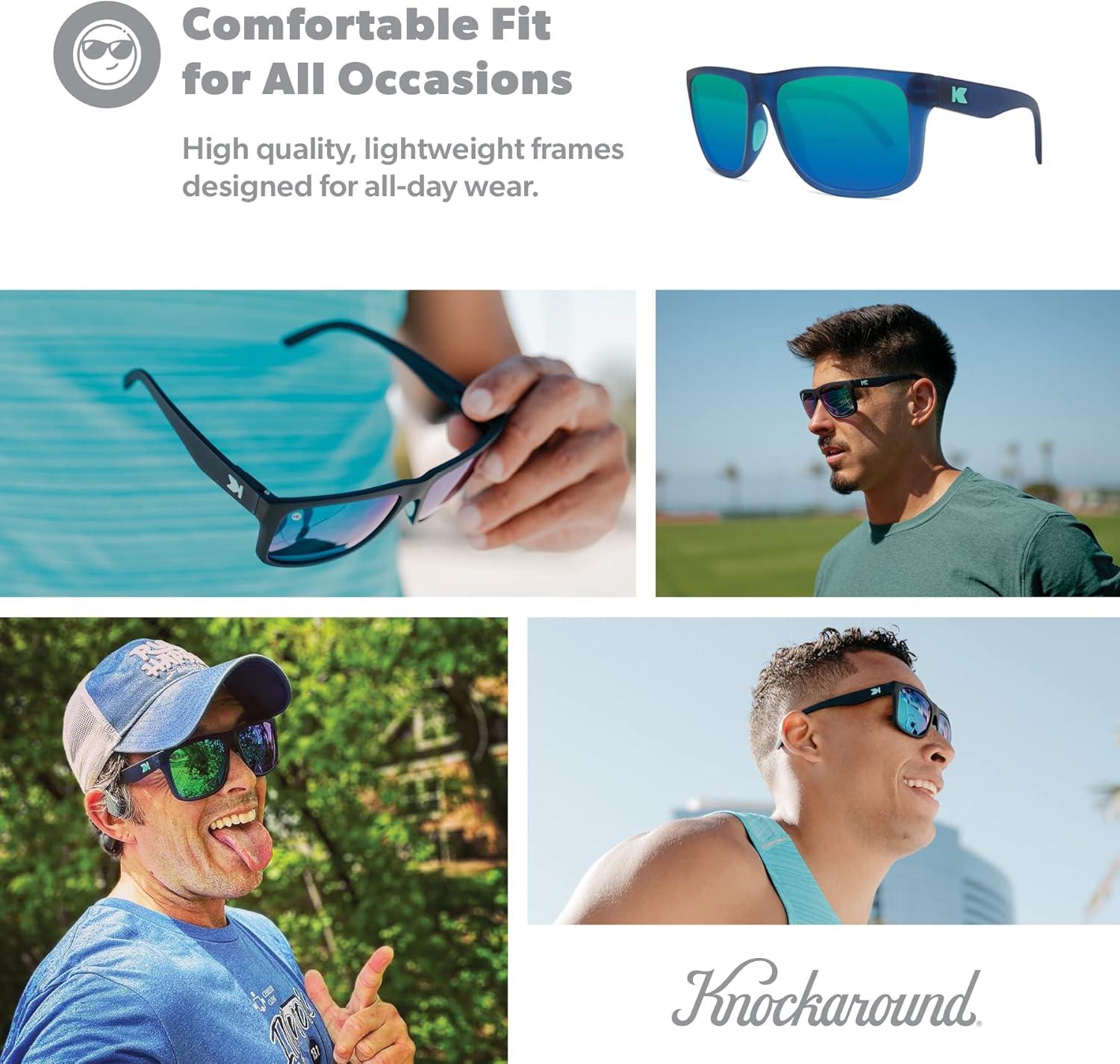 imageKnockaround Torrey Pines and Sport Polarized Sunglasses for Men ampamp Women  Impact Resistant Lenses ampamp Full UV400 ProtectionRubberized Navy  Mint