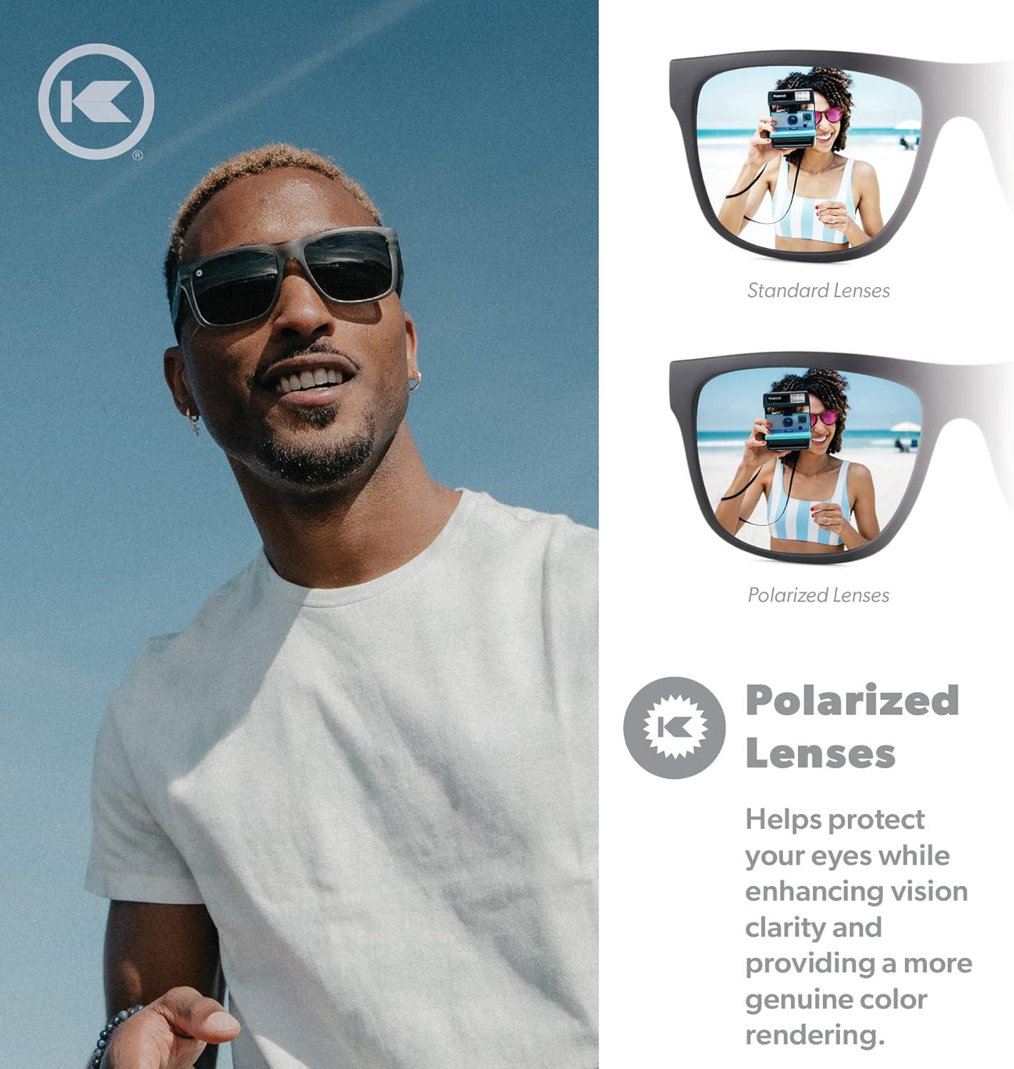 imageKnockaround Torrey Pines and Sport Polarized Sunglasses for Men ampamp Women  Impact Resistant Lenses ampamp Full UV400 ProtectionShadow Catcher