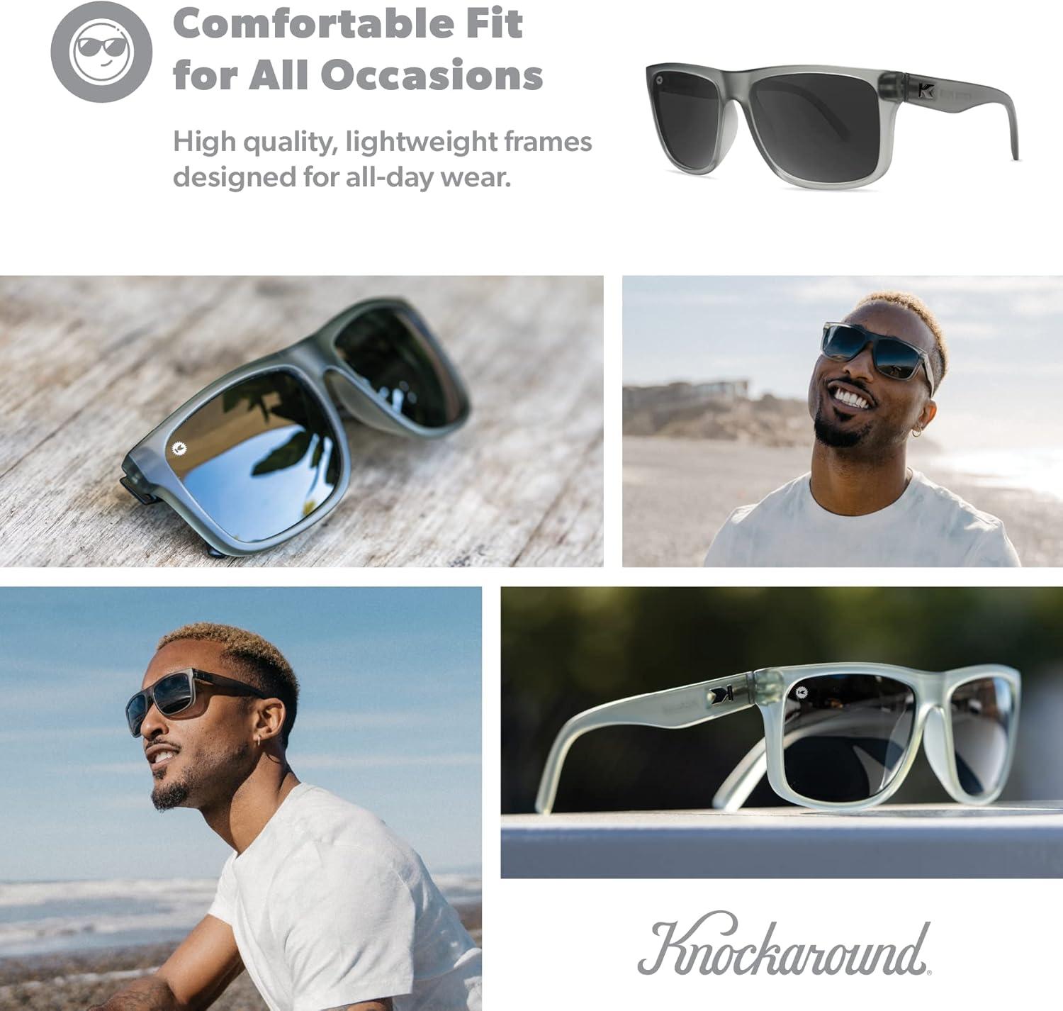 imageKnockaround Torrey Pines and Sport Polarized Sunglasses for Men ampamp Women  Impact Resistant Lenses ampamp Full UV400 ProtectionShadow Catcher