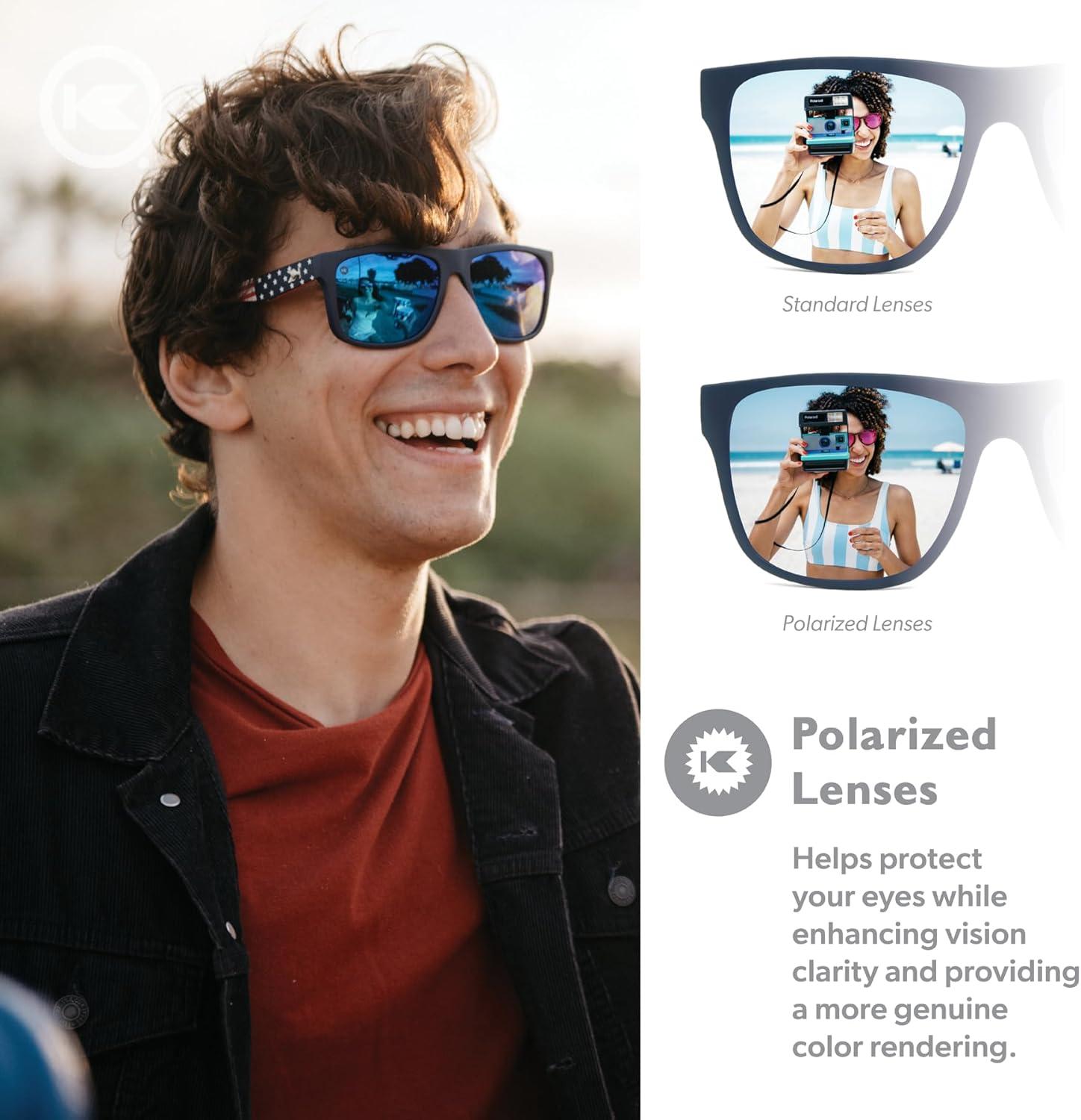 imageKnockaround Torrey Pines and Sport Polarized Sunglasses for Men ampamp Women  Impact Resistant Lenses ampamp Full UV400 ProtectionStar Spangled