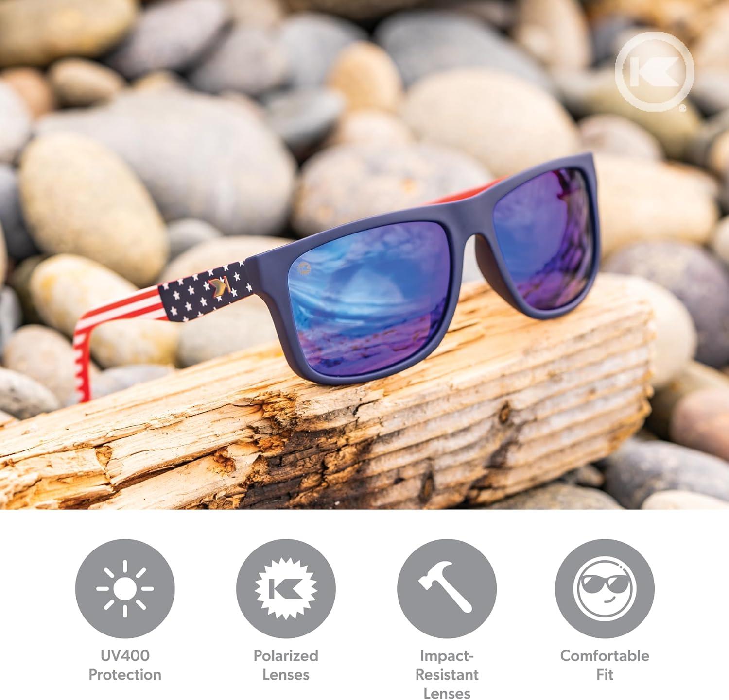 imageKnockaround Torrey Pines and Sport Polarized Sunglasses for Men ampamp Women  Impact Resistant Lenses ampamp Full UV400 ProtectionStar Spangled