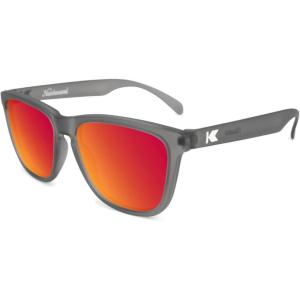 Knockaround Classics Polarized Sunglasses for Men & Women – Impact Resistant Lenses & Full UV400 Protection(Frosted Grey / Red Sunset)