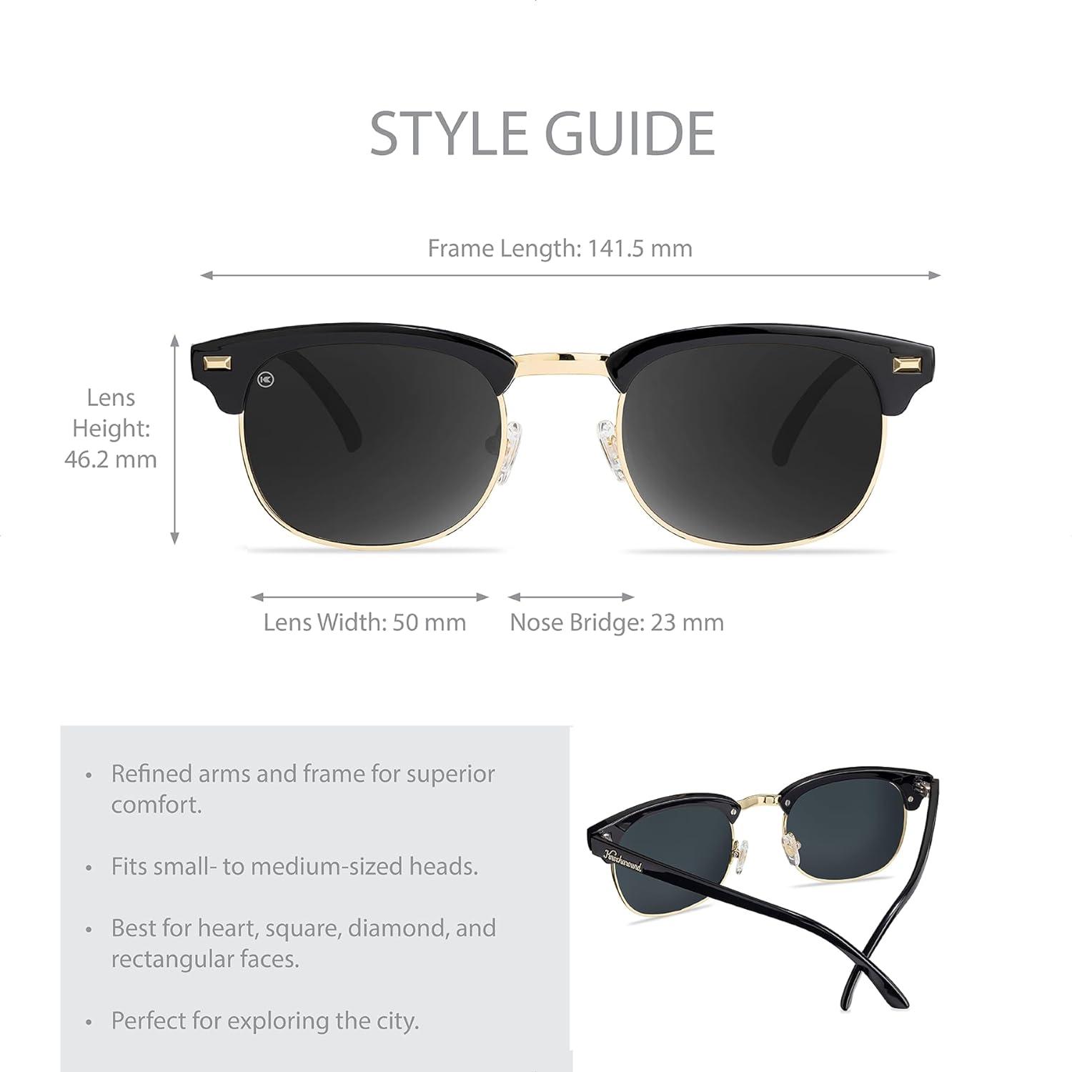 imageKnockaround Brooklines Polarized Sunglasses for Men ampamp Women Impact Resistant Lenses ampamp Full UV400 ProtectionGlossy Black Gold