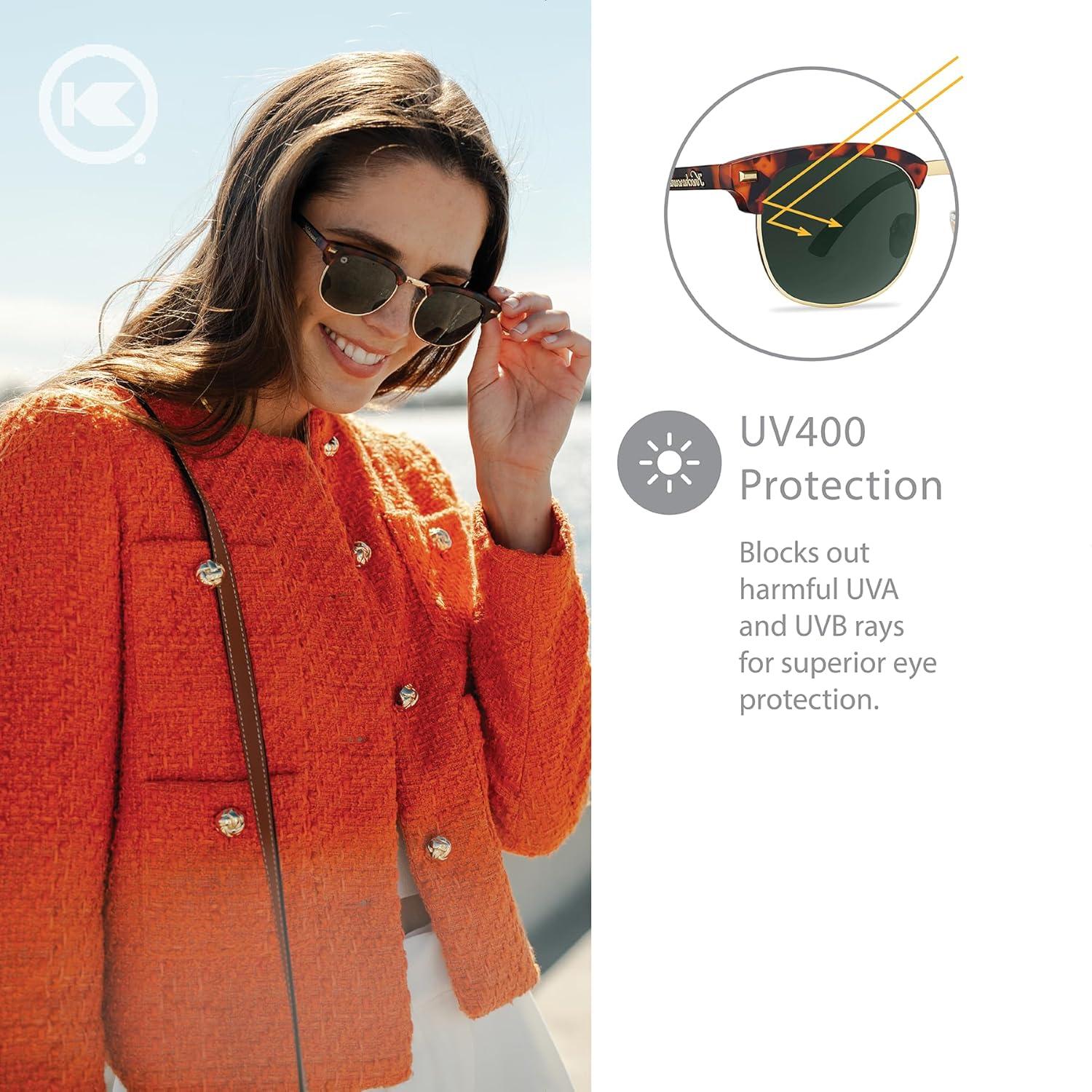 imageKnockaround Brooklines Polarized Sunglasses for Men ampamp Women Impact Resistant Lenses ampamp Full UV400 ProtectionMatte Tortoise Shell Gold