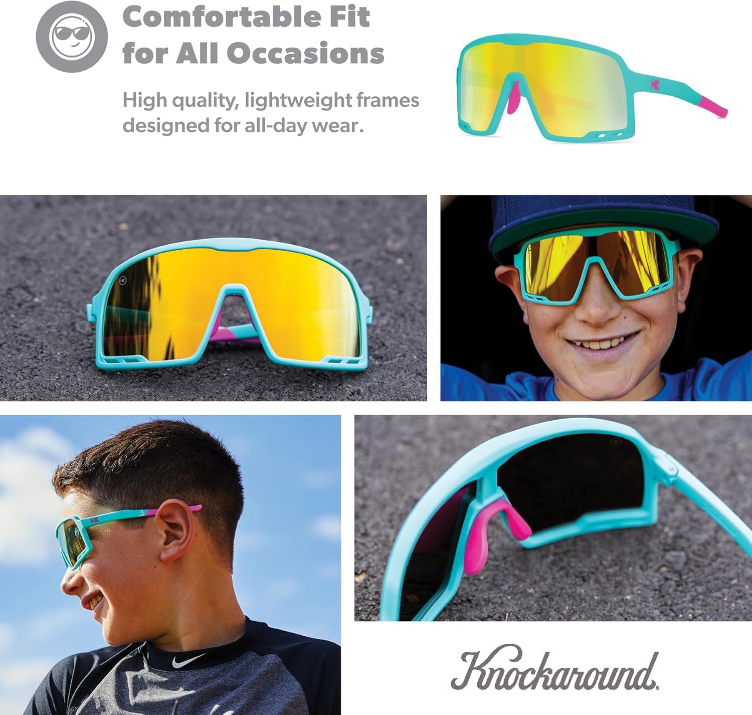 imageKnockaround Campeones Wraparound Sunglasses for Kids Performance Lenses with Full UV400 ProtectionHouse Party