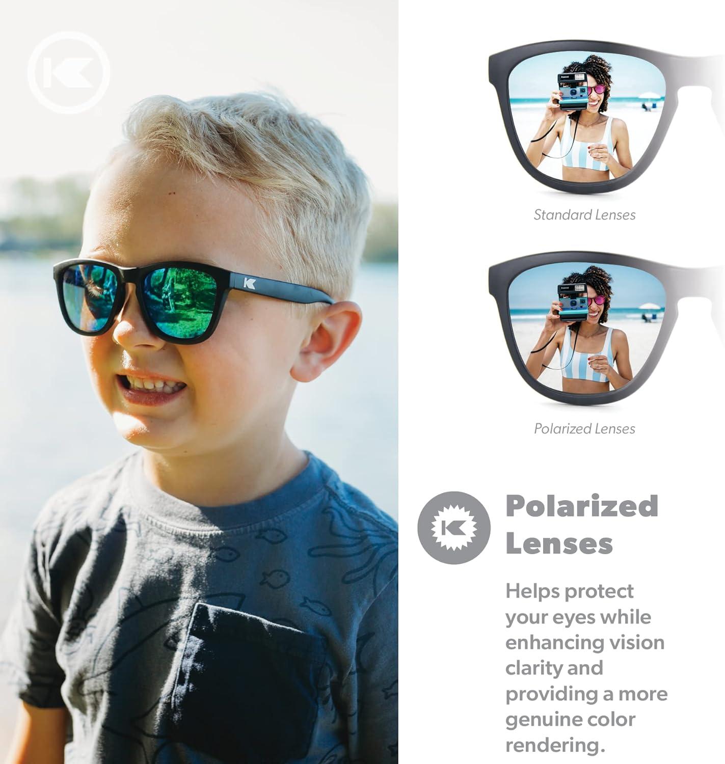 imageKnockaround Kids Premiums Sunglasses Polarized Sunglasses for Kids with Full UV400 ProtectionBlack Green Moonshine
