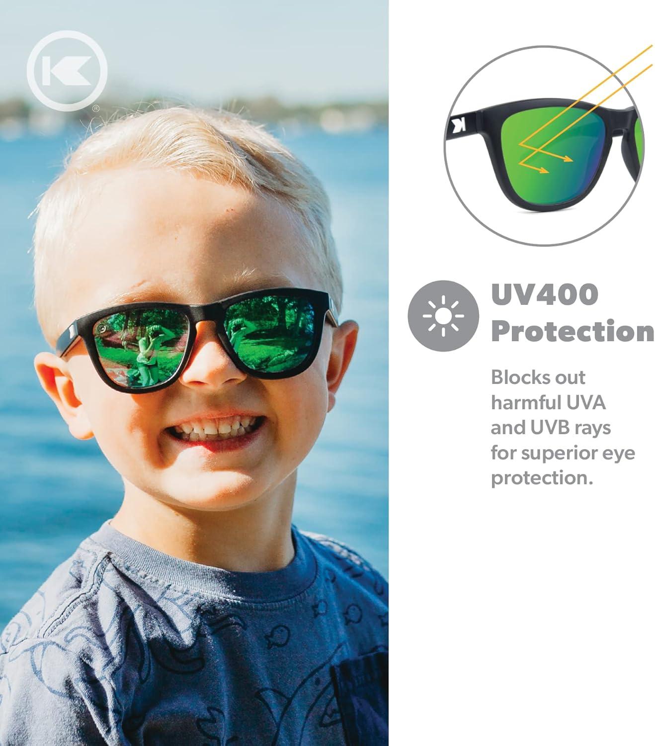 imageKnockaround Kids Premiums Sunglasses Polarized Sunglasses for Kids with Full UV400 ProtectionBlack Green Moonshine