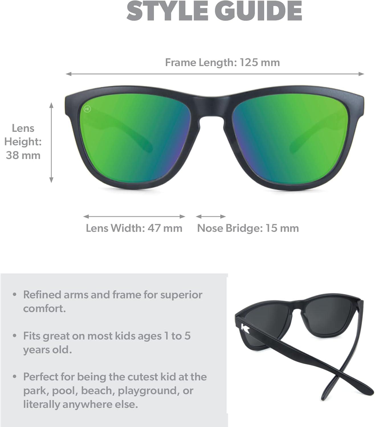 imageKnockaround Kids Premiums Sunglasses Polarized Sunglasses for Kids with Full UV400 ProtectionBlack Green Moonshine