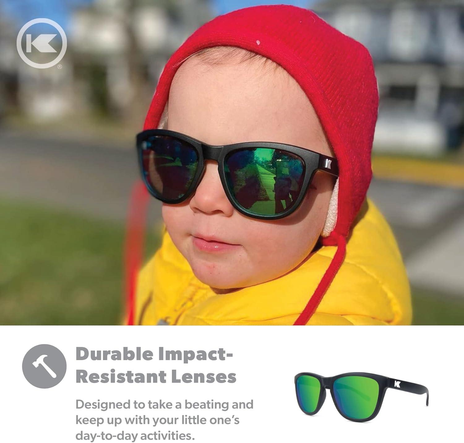 imageKnockaround Kids Premiums Sunglasses Polarized Sunglasses for Kids with Full UV400 ProtectionBlack Green Moonshine