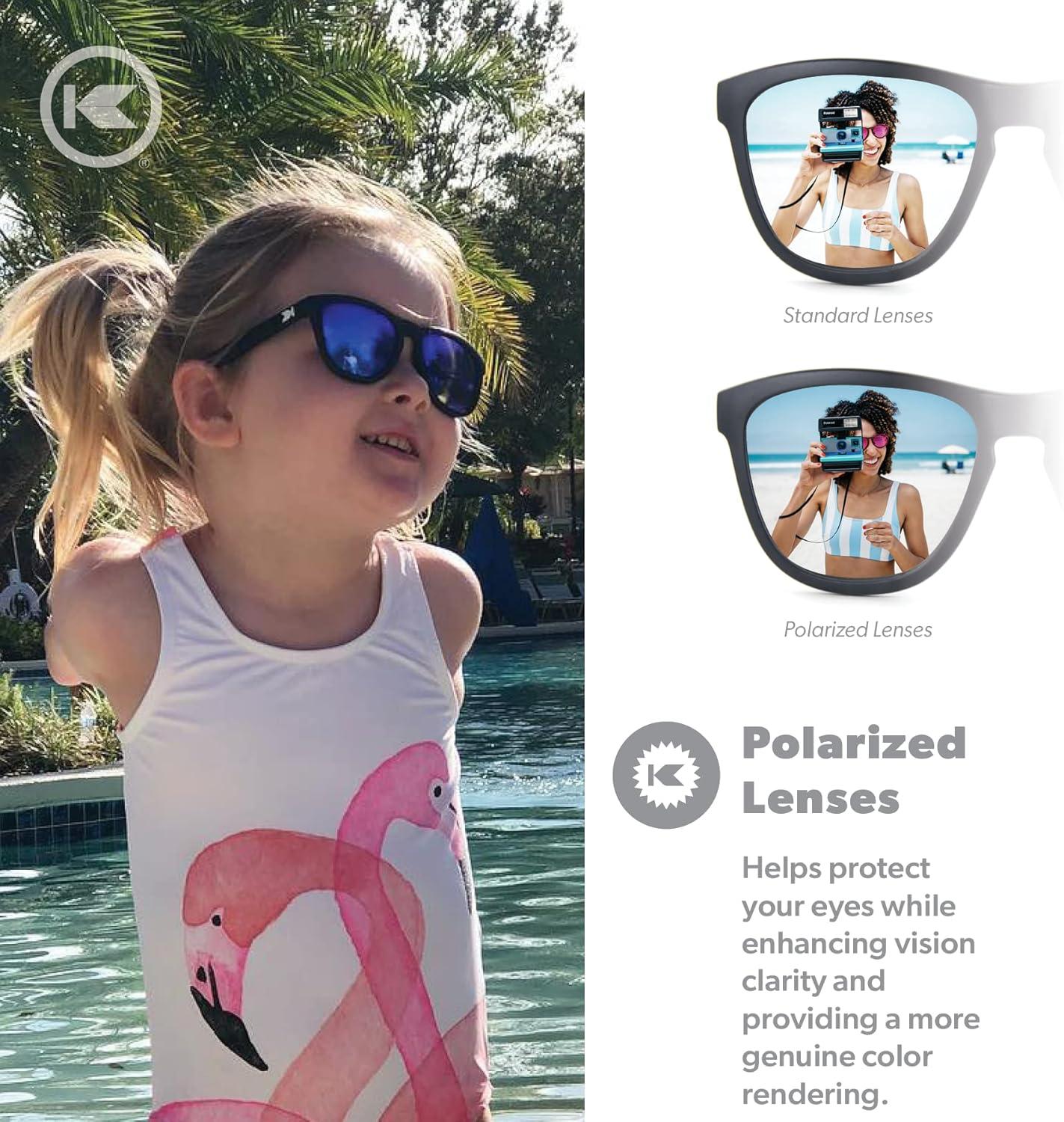 imageKnockaround Kids Premiums Sunglasses Polarized Sunglasses for Kids with Full UV400 ProtectionBlack Moonshine