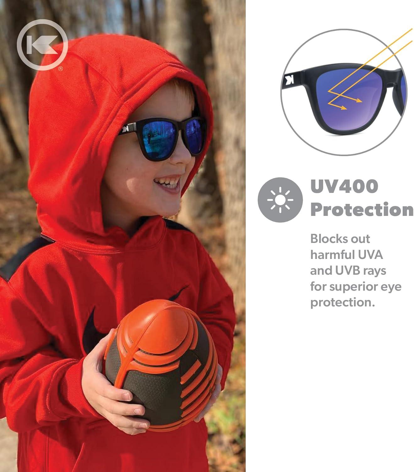 imageKnockaround Kids Premiums Sunglasses Polarized Sunglasses for Kids with Full UV400 ProtectionBlack Moonshine