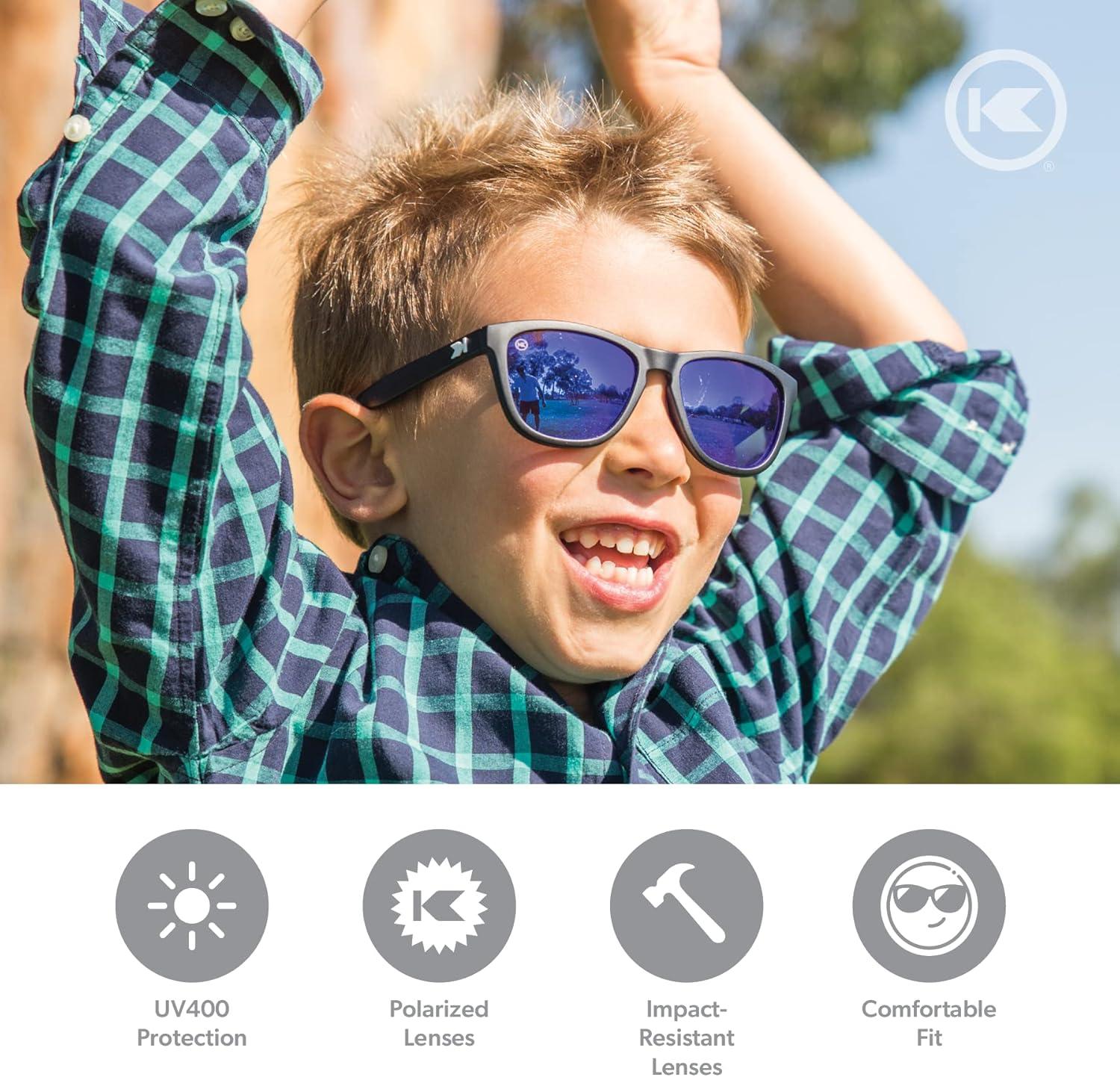 imageKnockaround Kids Premiums Sunglasses Polarized Sunglasses for Kids with Full UV400 ProtectionBlack Moonshine