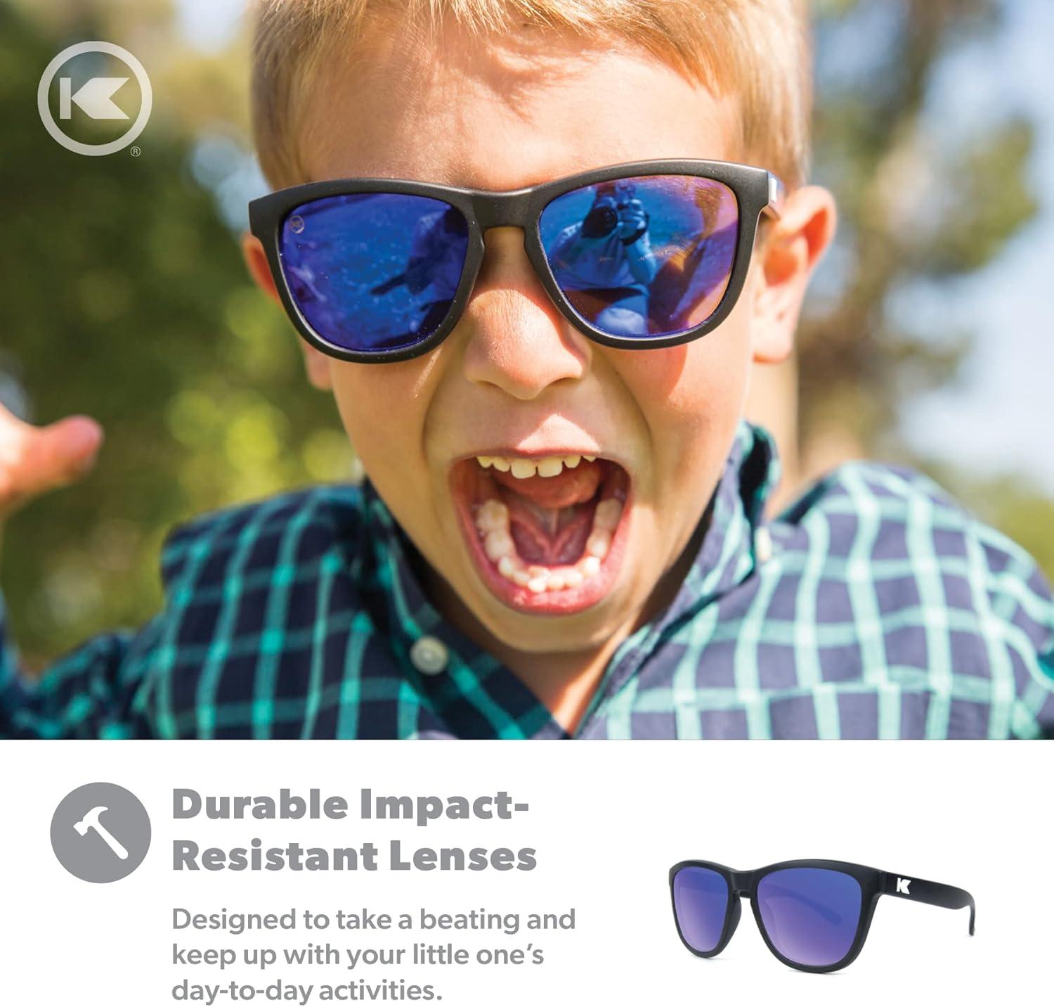 imageKnockaround Kids Premiums Sunglasses Polarized Sunglasses for Kids with Full UV400 ProtectionBlack Moonshine