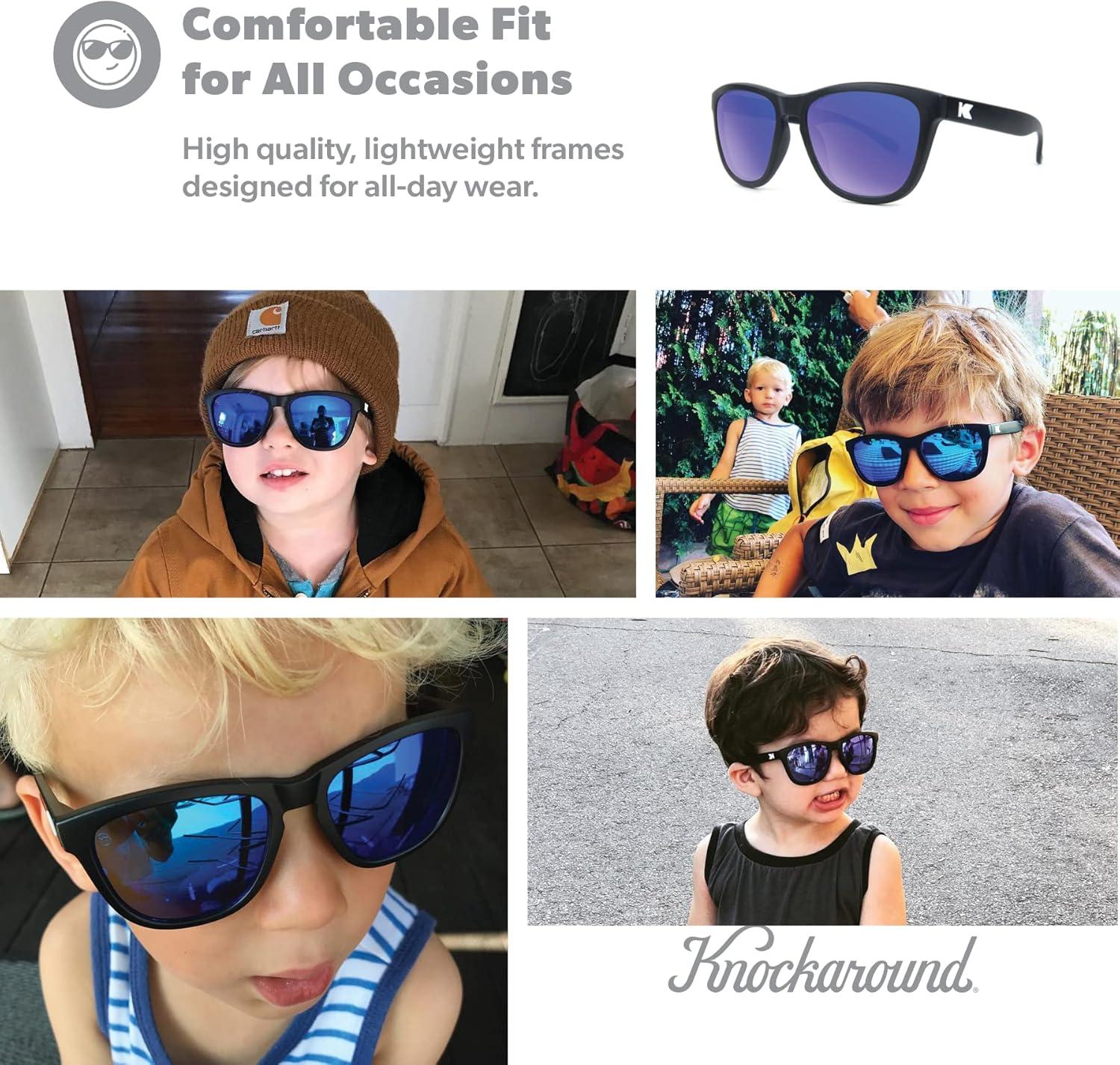 imageKnockaround Kids Premiums Sunglasses Polarized Sunglasses for Kids with Full UV400 ProtectionBlack Moonshine