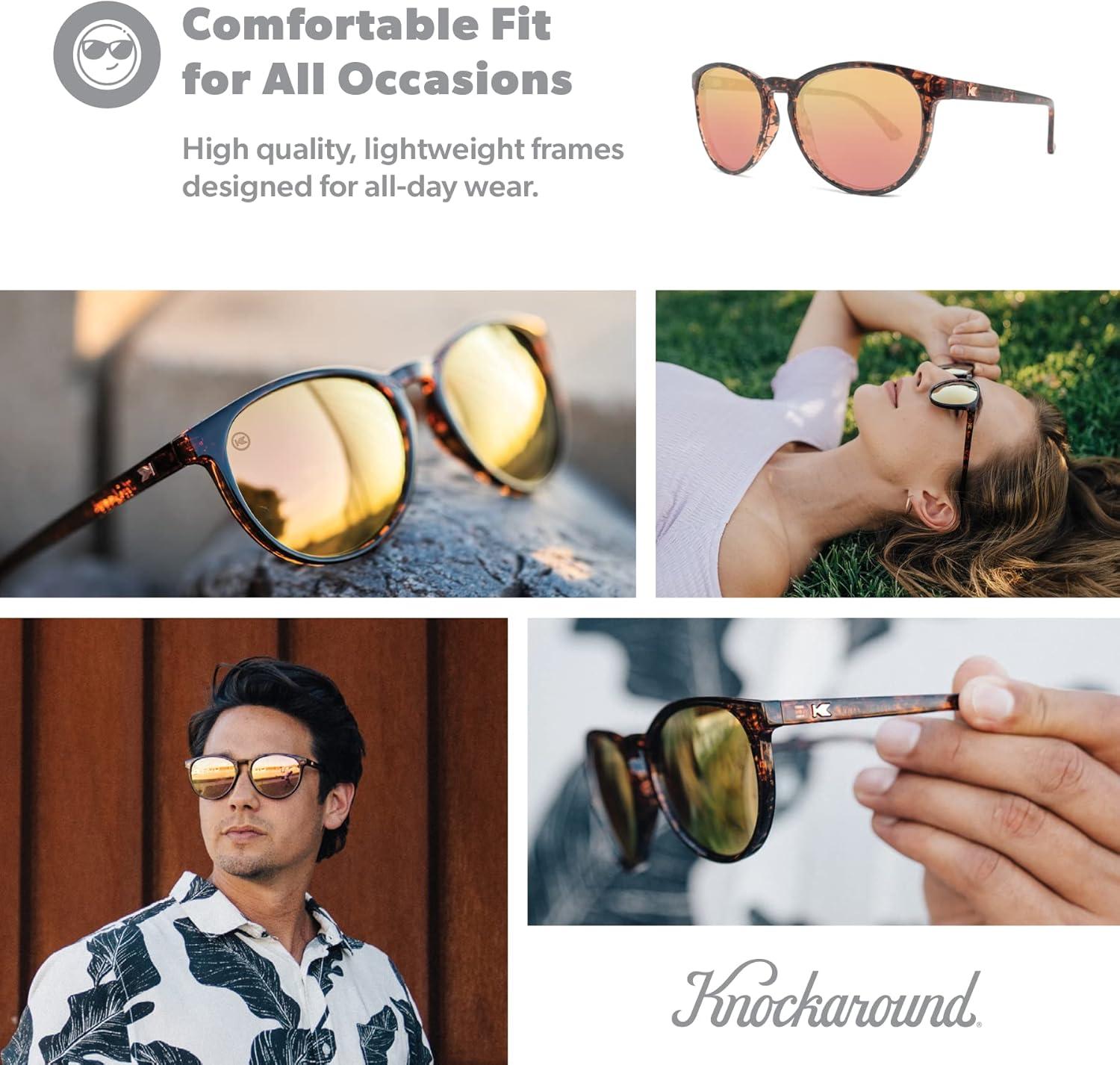 imageKnockaround Mai Tais Polarized Sunglasses for Women ampamp Men Impact Resistant Lenses ampamp Full UV400 ProtectionPink Ink