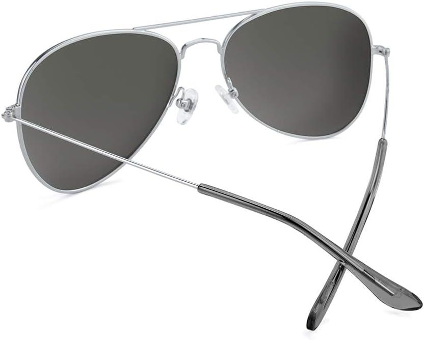 imageKnockaround Mile Highs Polarized Aviator Sunglasses With Silver Metal FramesSilver Reflective Lenses